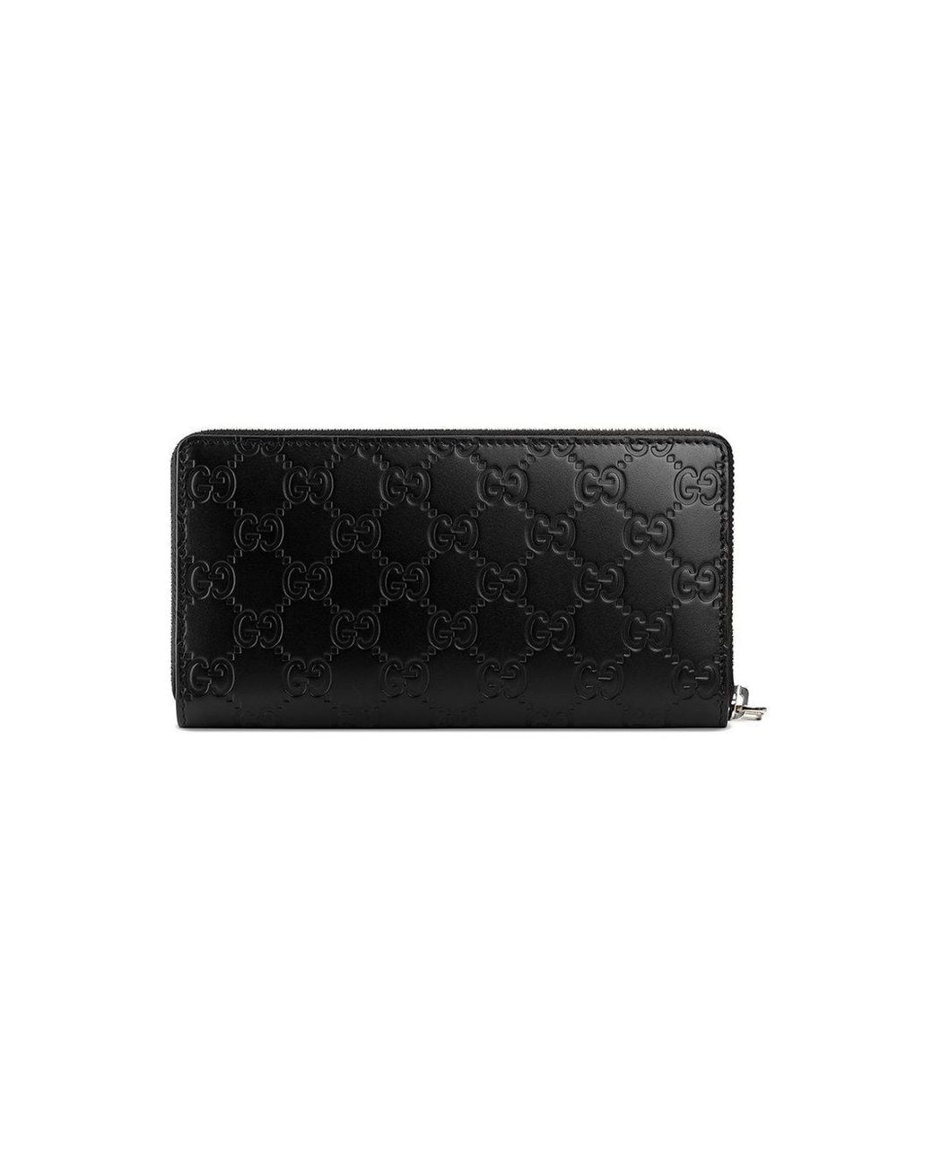 Gucci Black Signature Zip Around Wallet for men