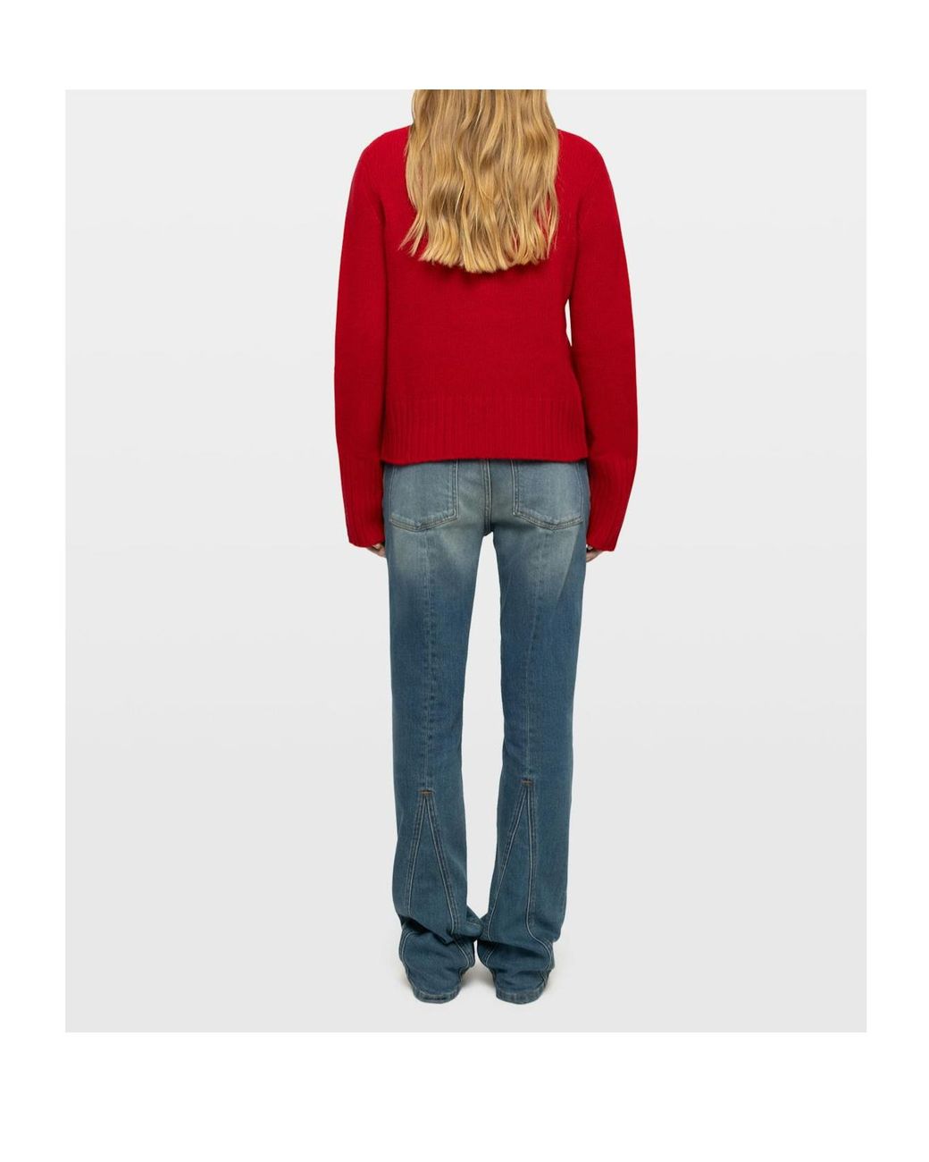Zadig & Voltaire Red Crew-Neck Long-Sleeve Sweater