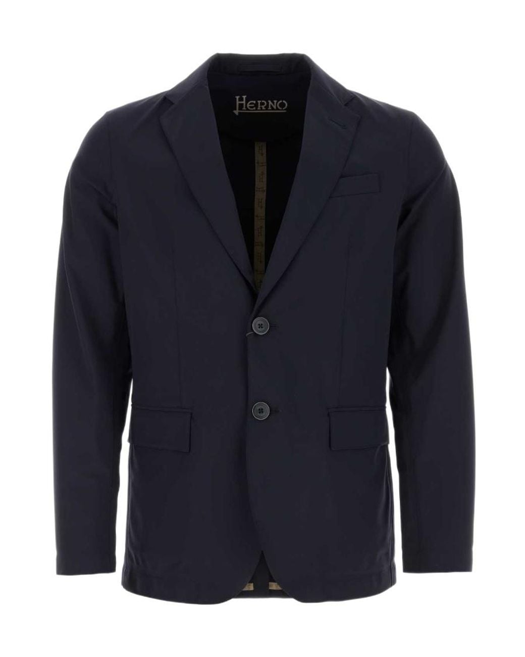 Herno Blue Single-Breasted Tailored Blazer for men