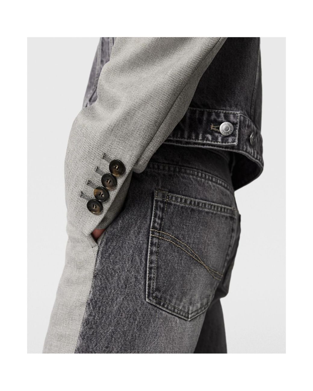 Stella McCartney Gray Panelled Denim Jacket