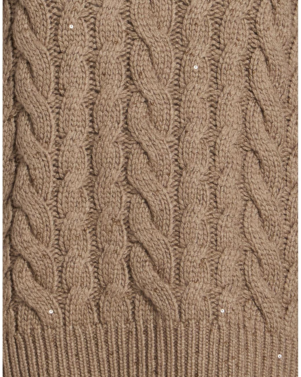 Brunello Cucinelli Brown Turtleneck Cashmere, Silk