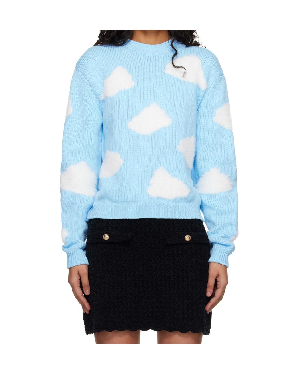 Moschino Blue Cloud Crew Neck Sweater