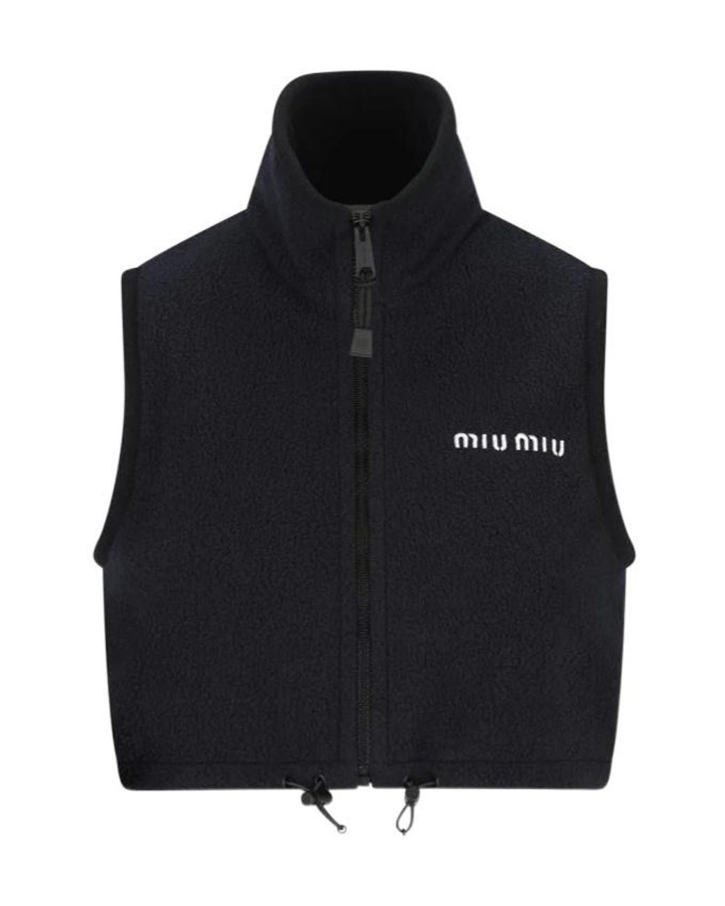 Miu Miu Fleece Top in Black | Lyst
