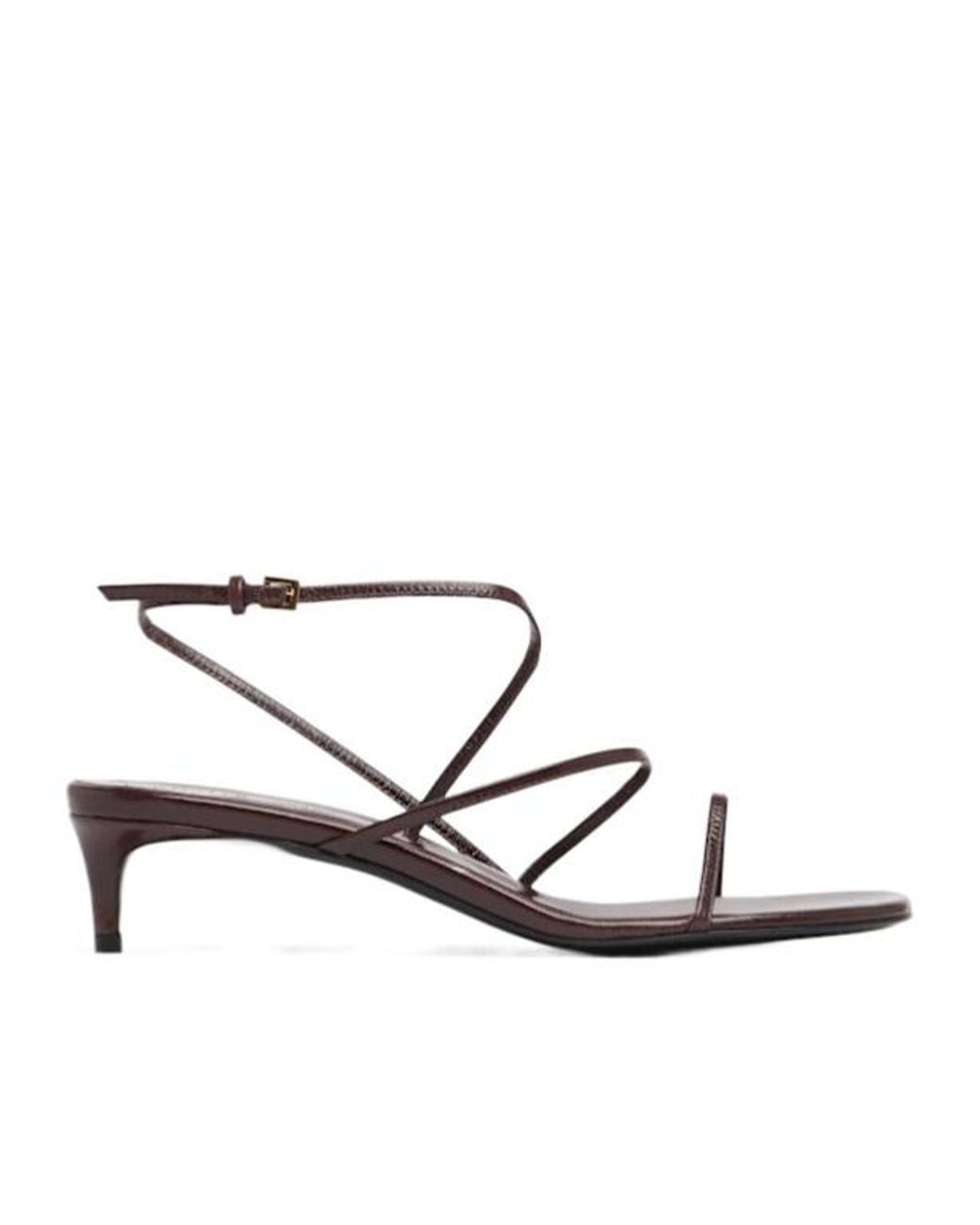 Khaite White Letter Detail High-Heeled Sandals