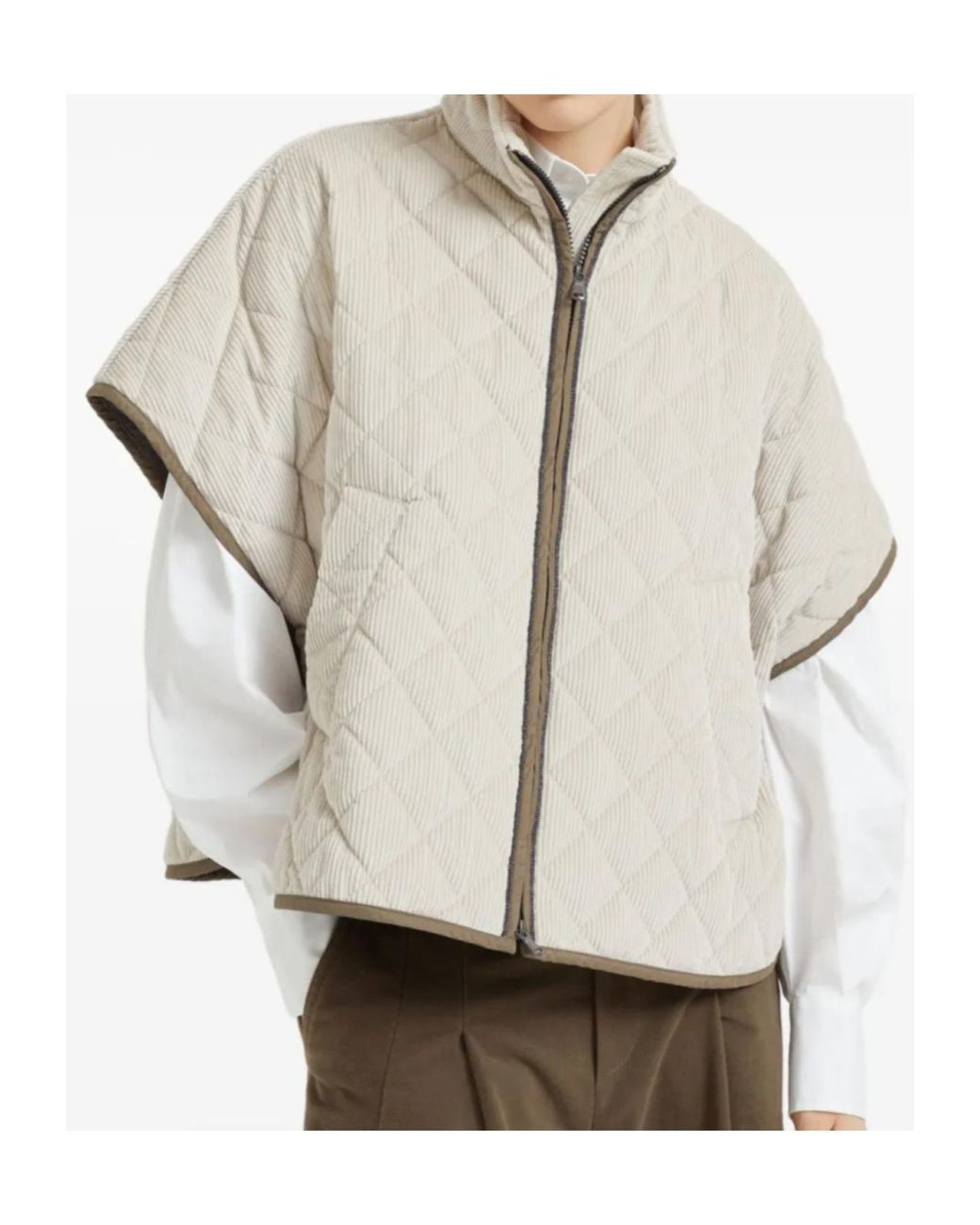Brunello Cucinelli White Quilted Jacket