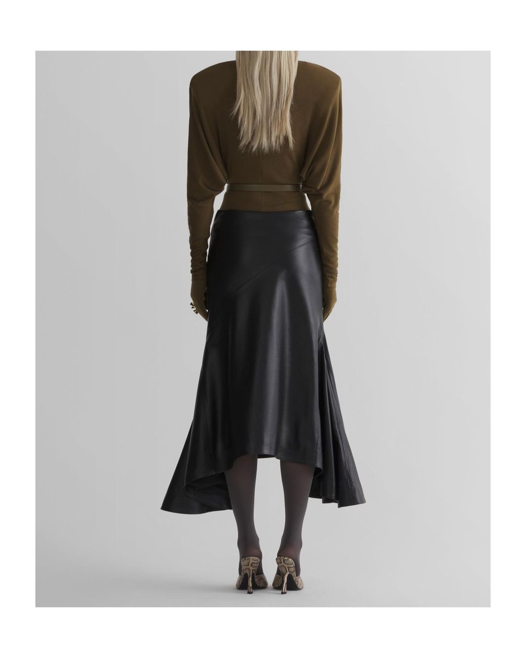 Mugler Brown Bat-Sleeve Polo Bodysuit