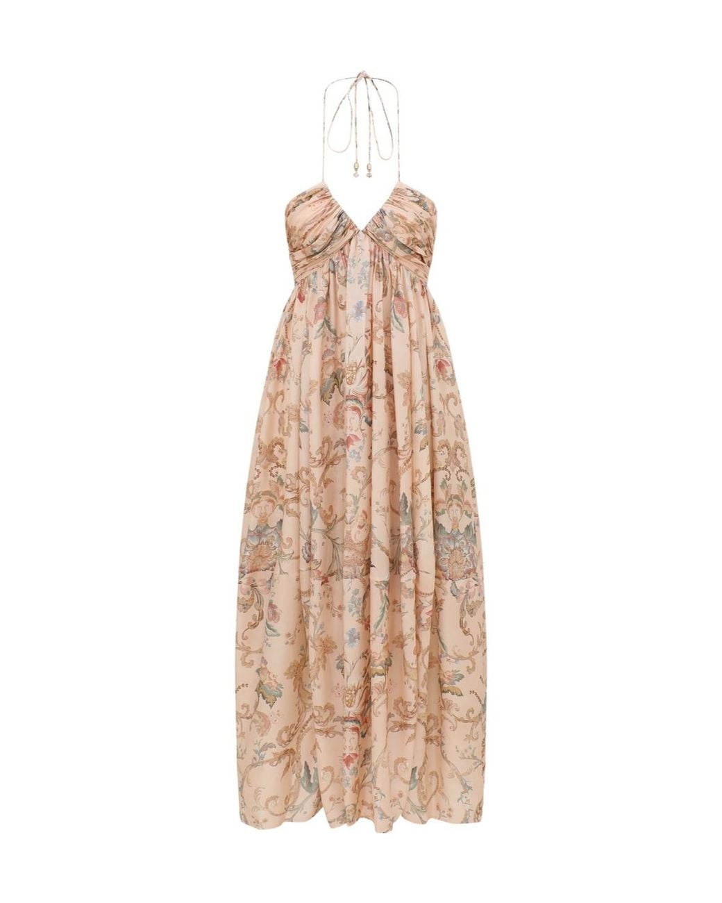 Zimmermann Natural Roselight Halter Maxi Dress