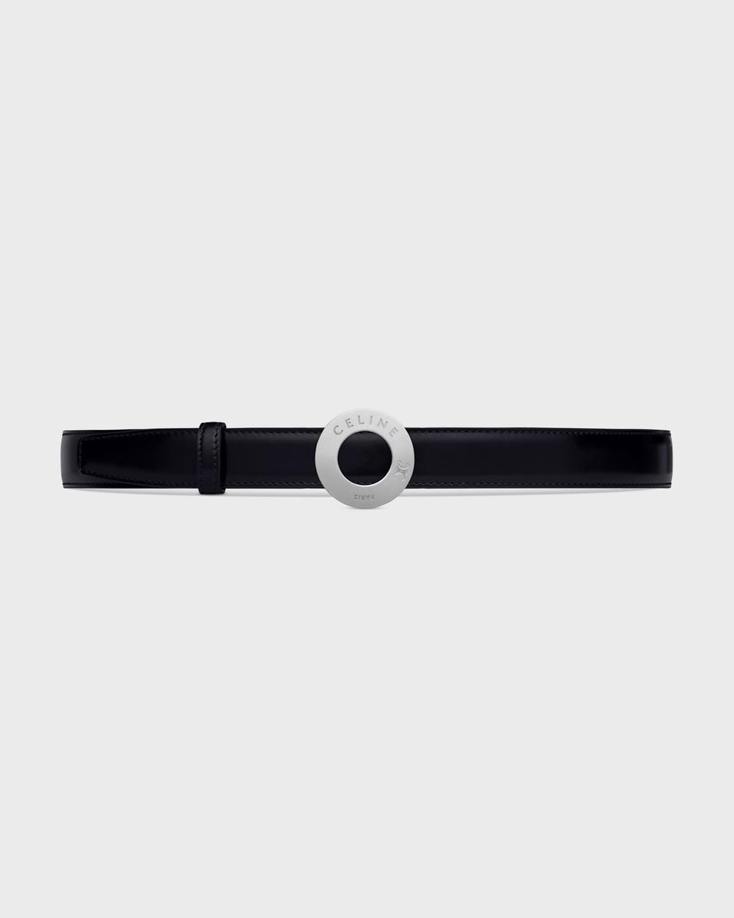 Céline White 25Mm Double-Sided Leather Belt With Disc Buckle