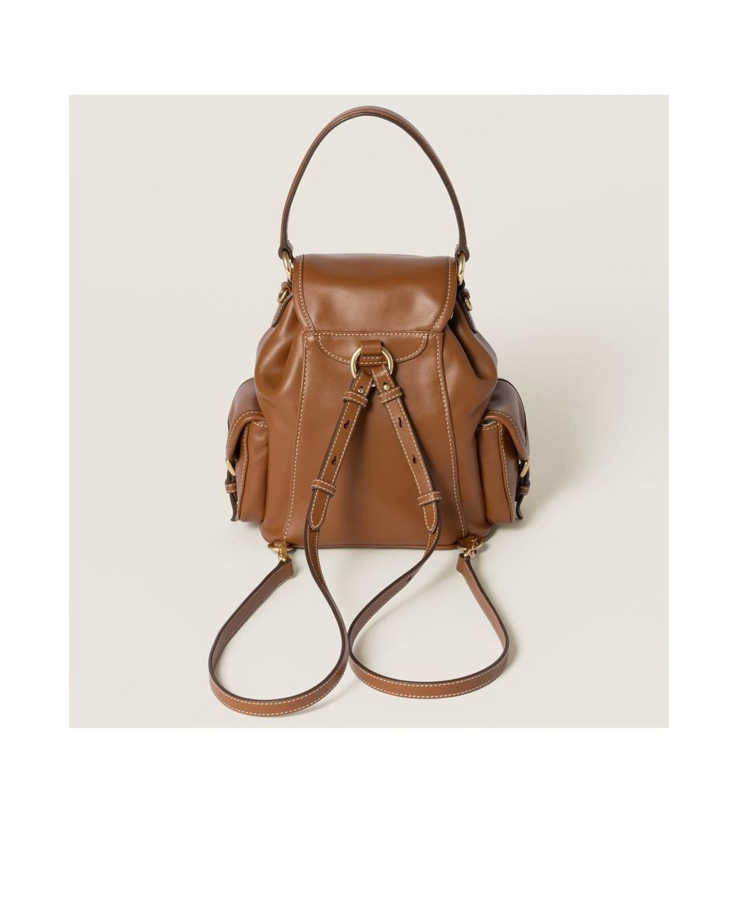 Miu Miu Brown Leather Backpack