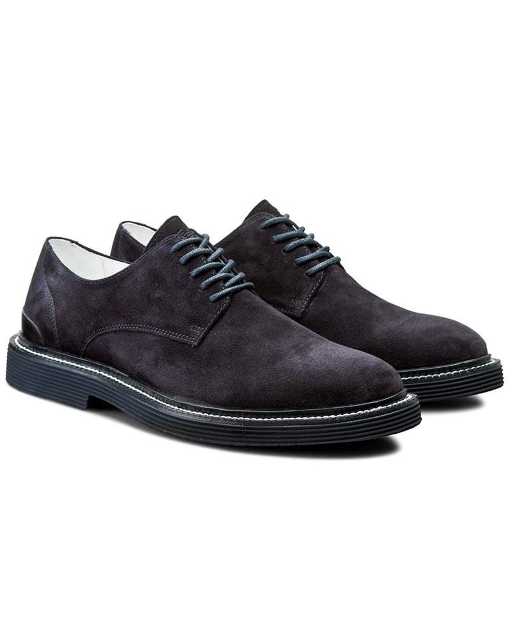 Armani Jeans Blue Round Head Business Casual Shoes for men
