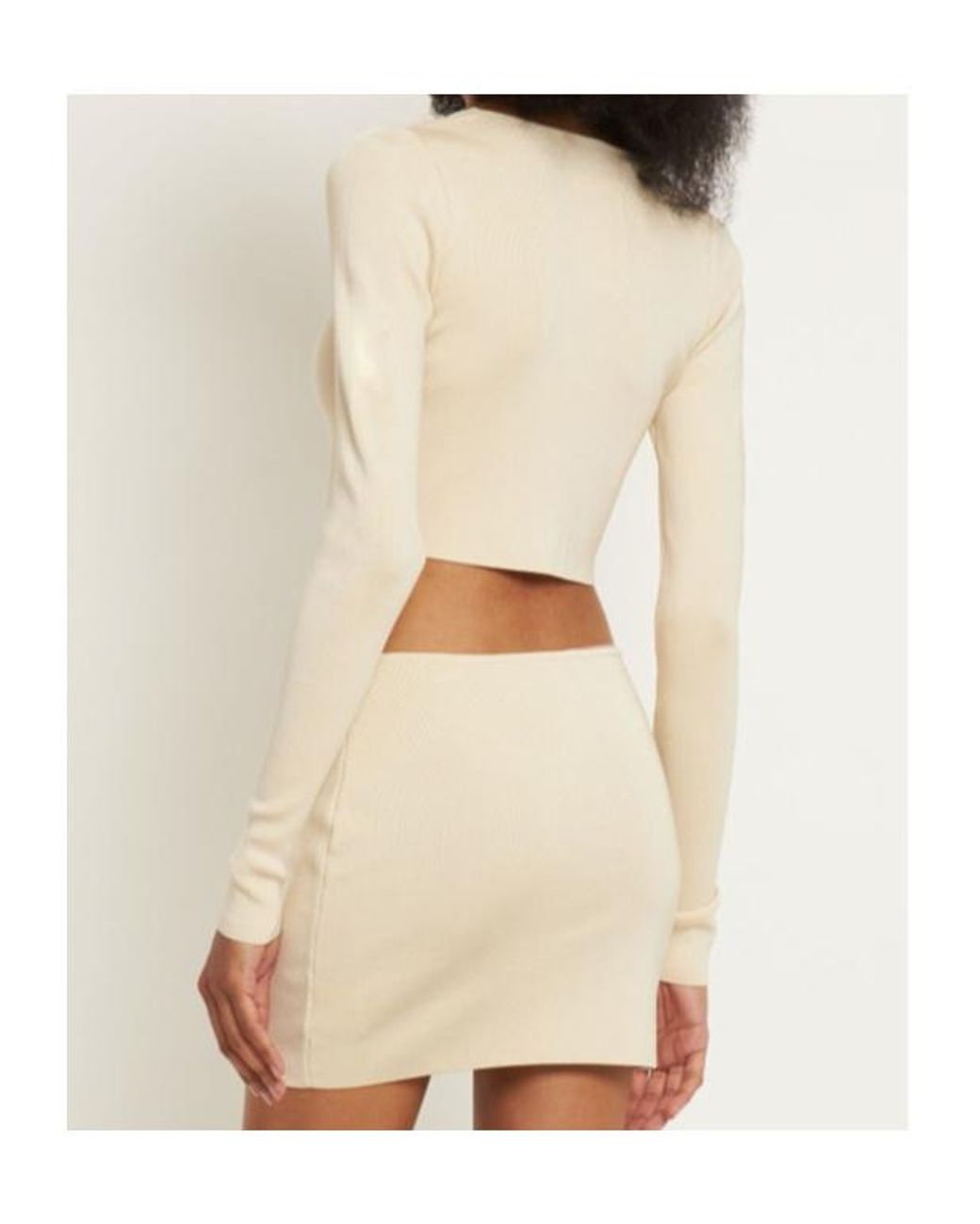 AYA MUSE Natural Long-Sleeved Mini Dress