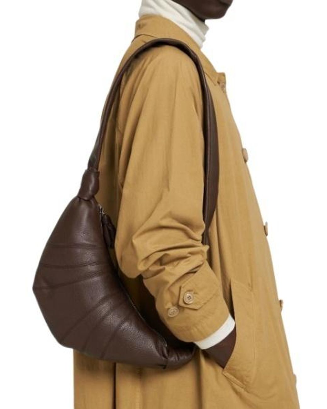 Lemaire White Longstrap Crescent Bag for men