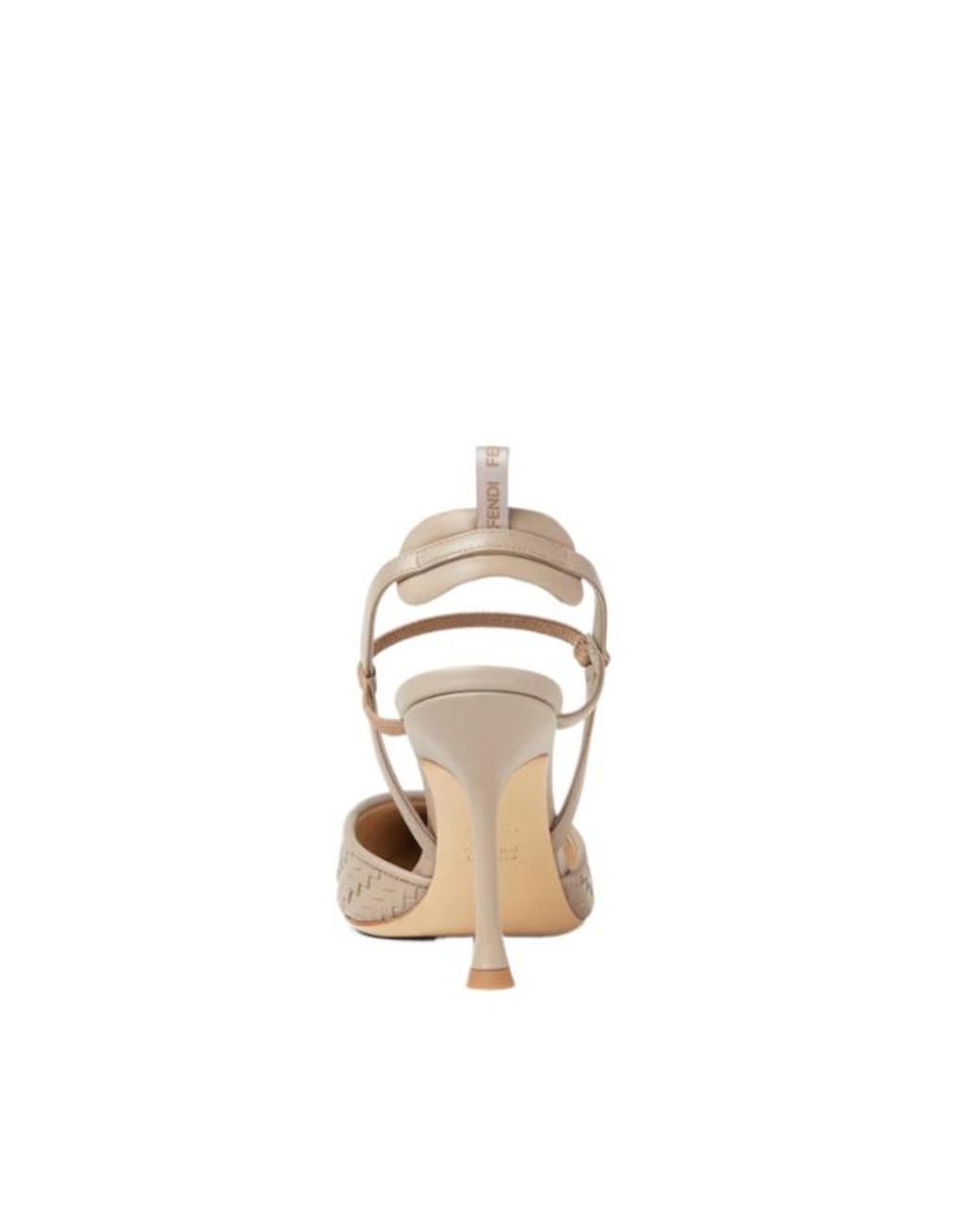 Fendi Metallic Very Colibri Dove Leather High-Heeled Slingbacks