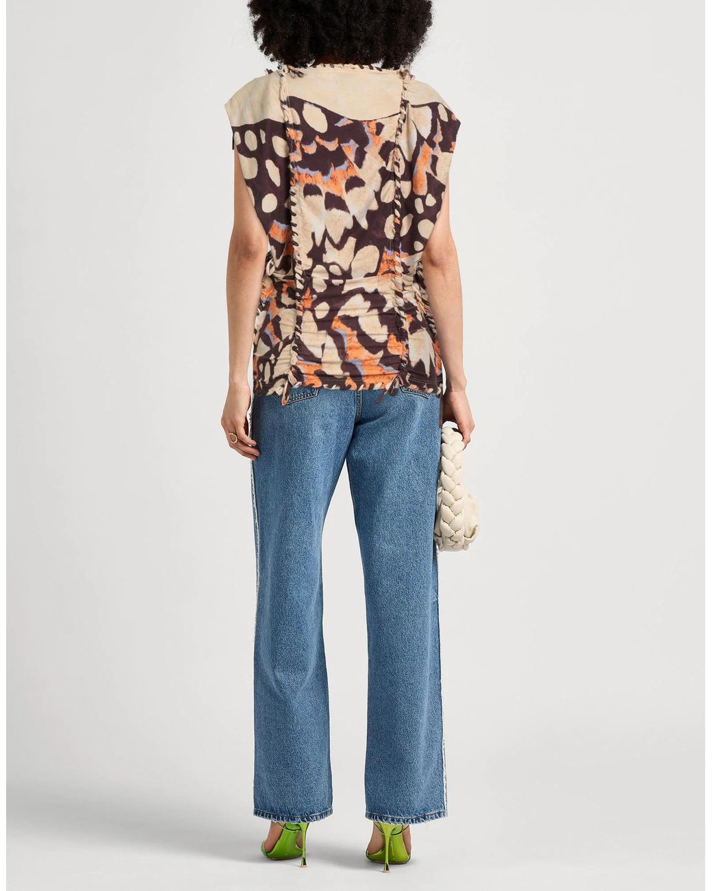 Isabel Marant White Colorful Short-Sleeved Top