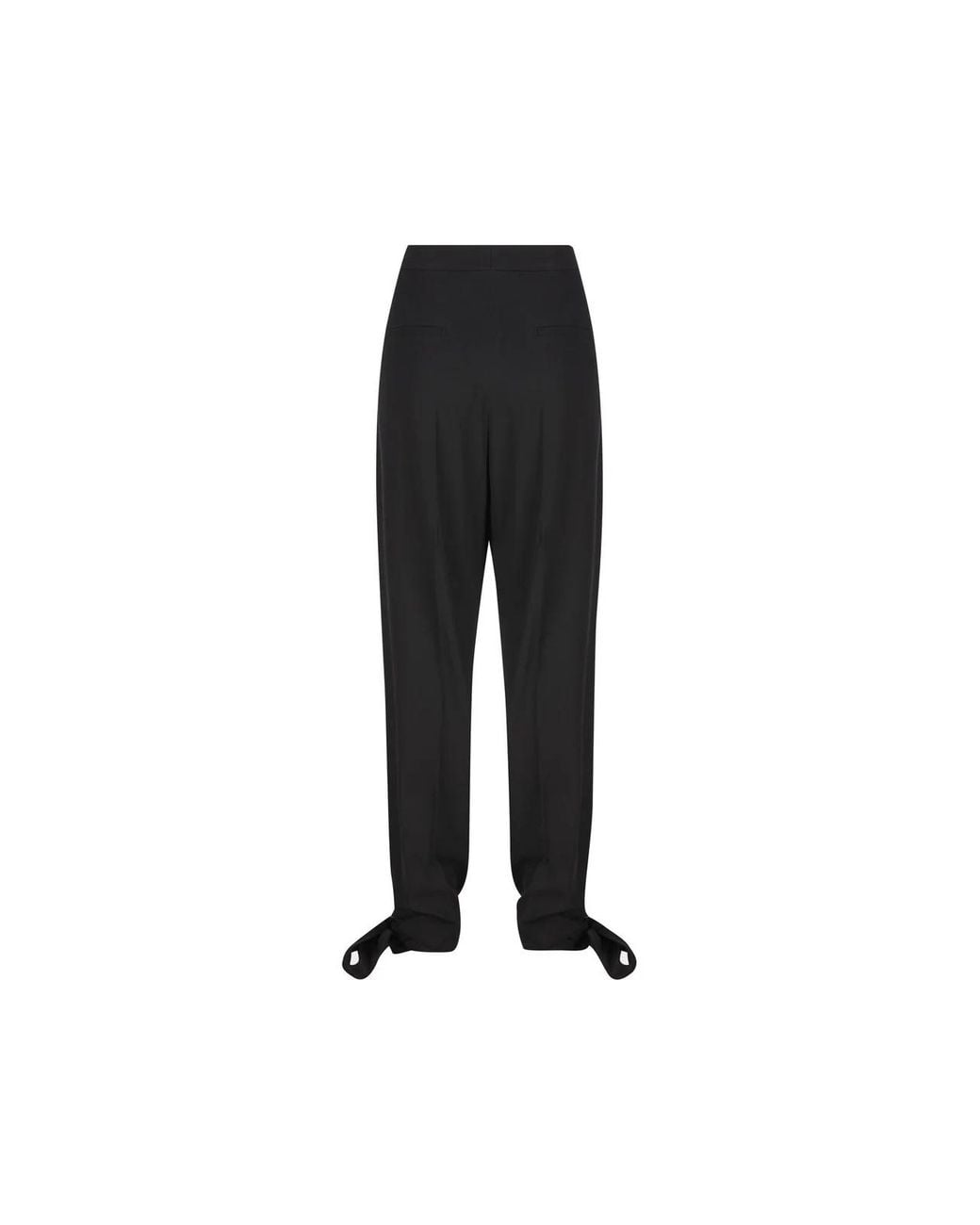 Chloé Black Chloé Pleated Tie-Hem Pants