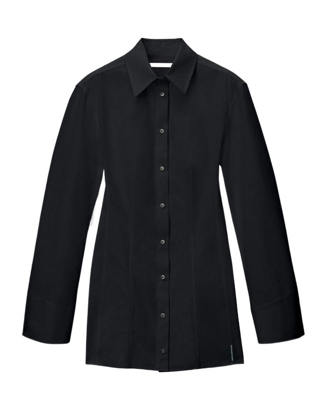 Alexander Wang Blue Boned Long-Sleeved Shirt Minidress