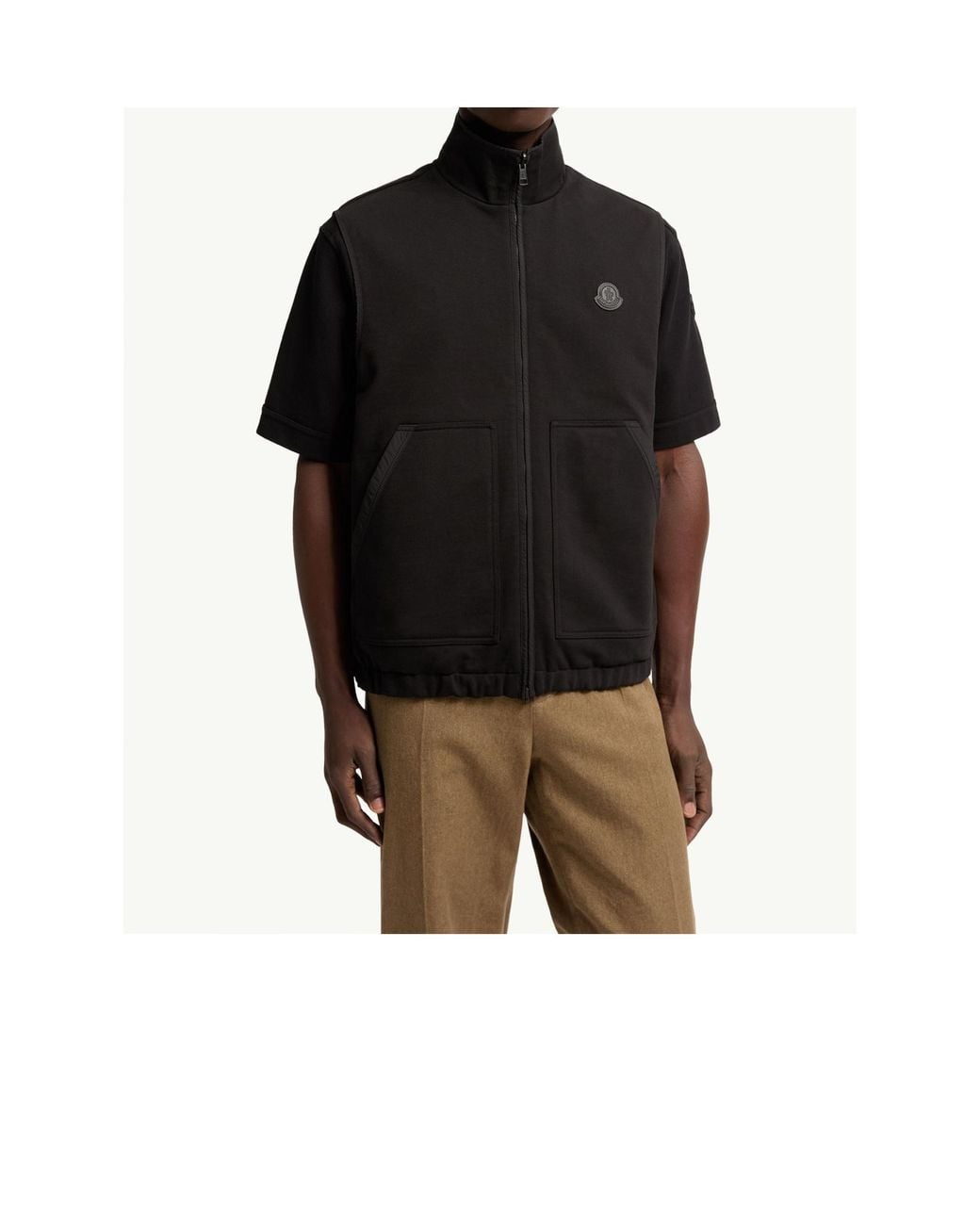 Moncler Black Reversible Zip-Up Vest for men