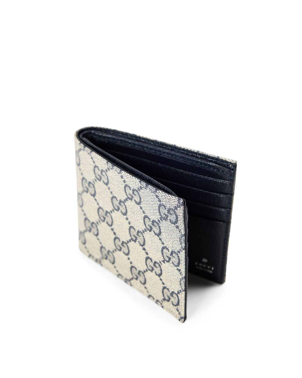 Gucci Gray Monogram Bifold Wallet for men
