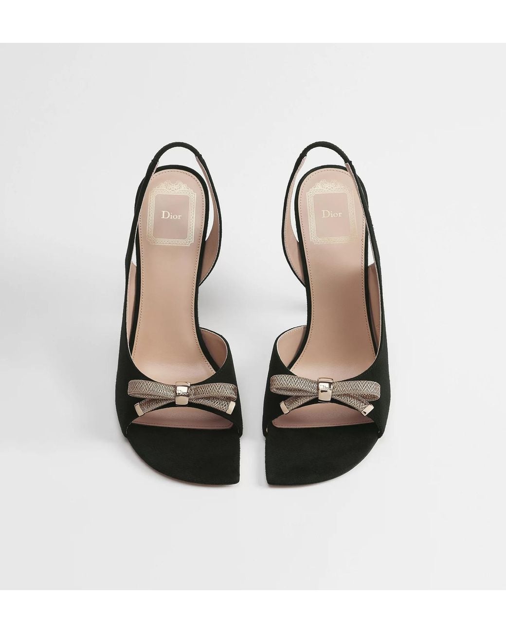 Dior Black Bow Heeled Slingback Sandal