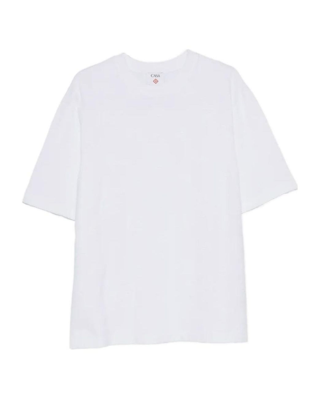 Casablanca White Logo-Embossed T-Shirt for men