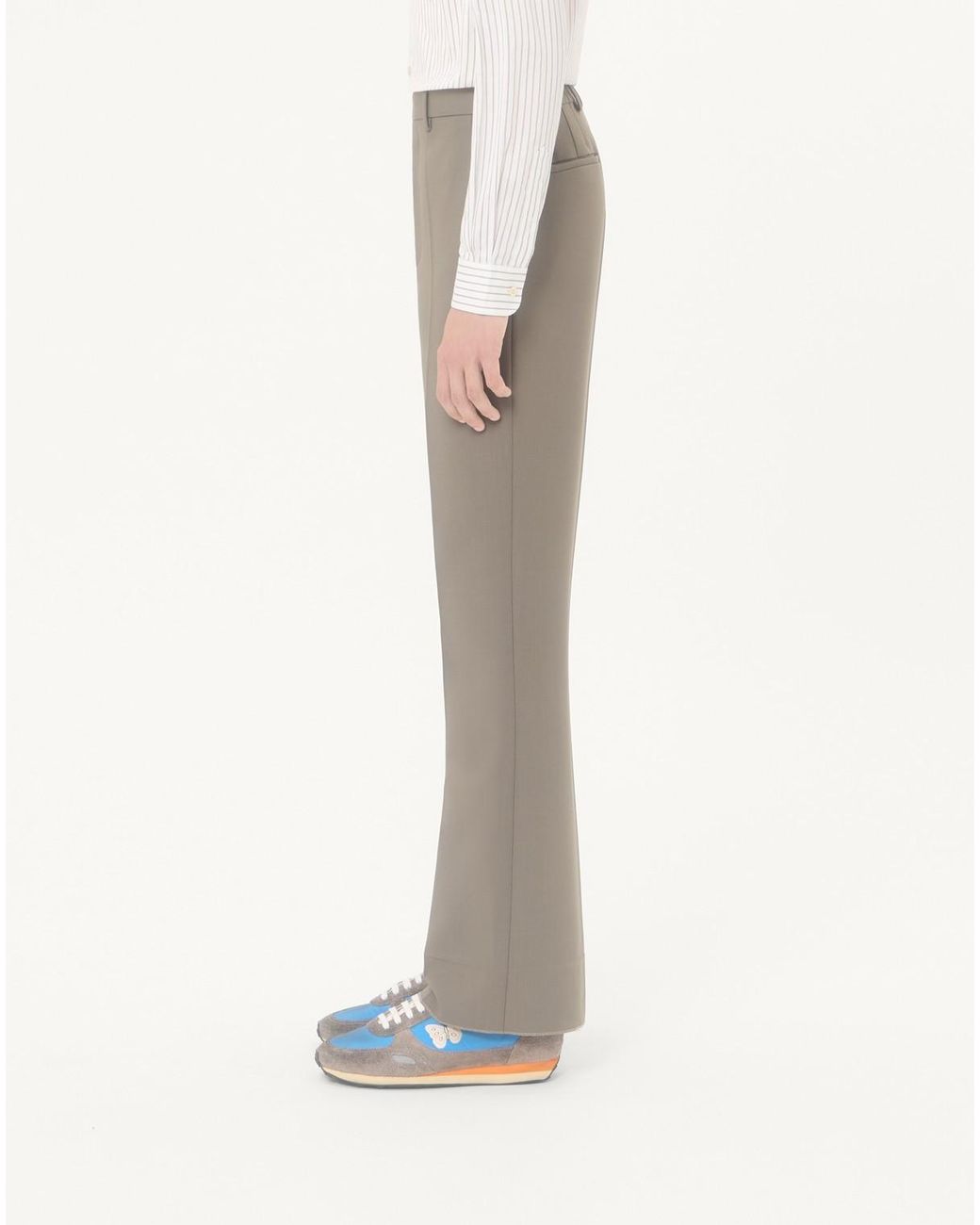 Valentino Gray Pressed-Crease Tailored Trousers for men