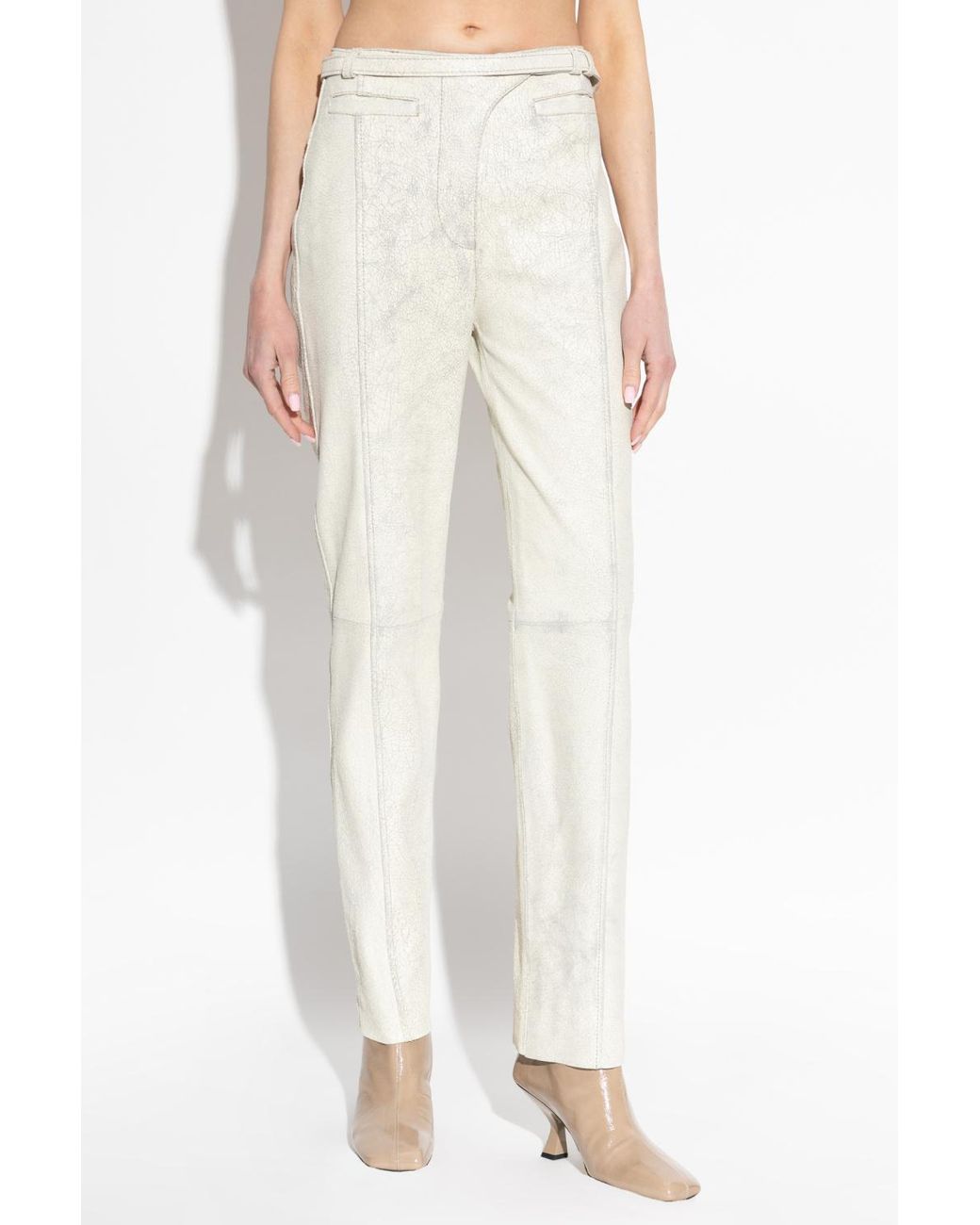 DIESEL White L-Croc Trousers