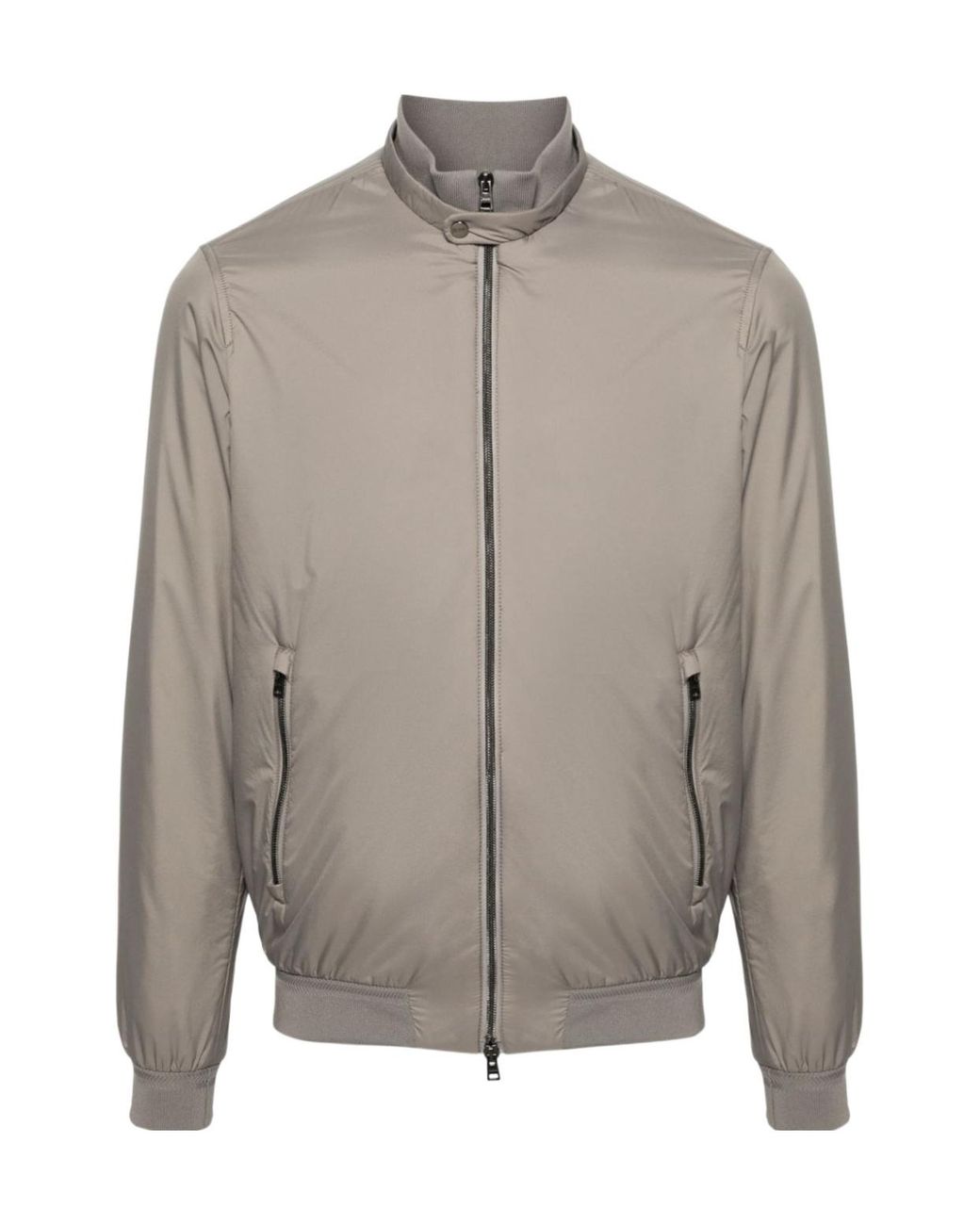 Herno Gray Zip-Up Bomber Jacket for men