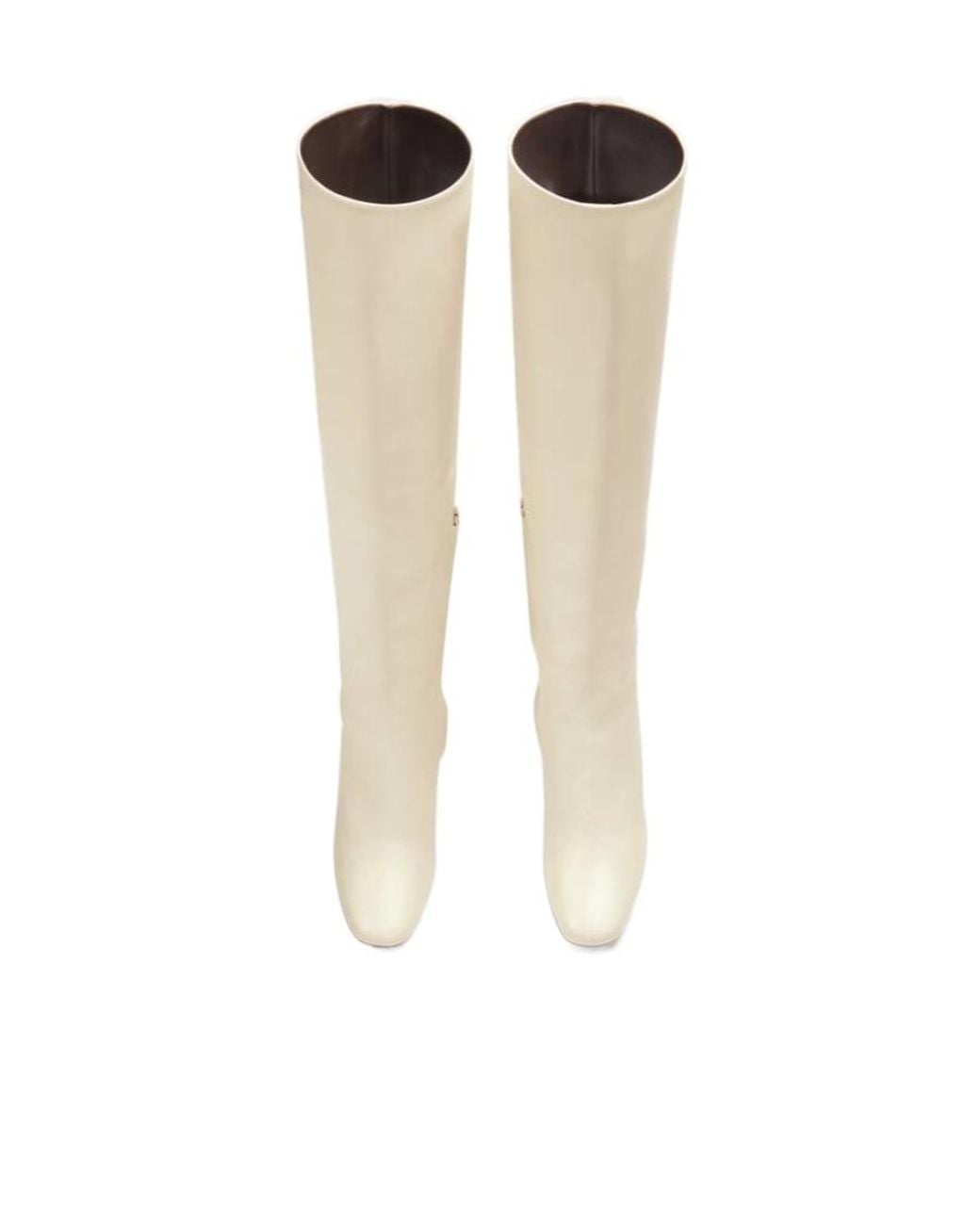 Bottega Veneta White High-Heeled Boots