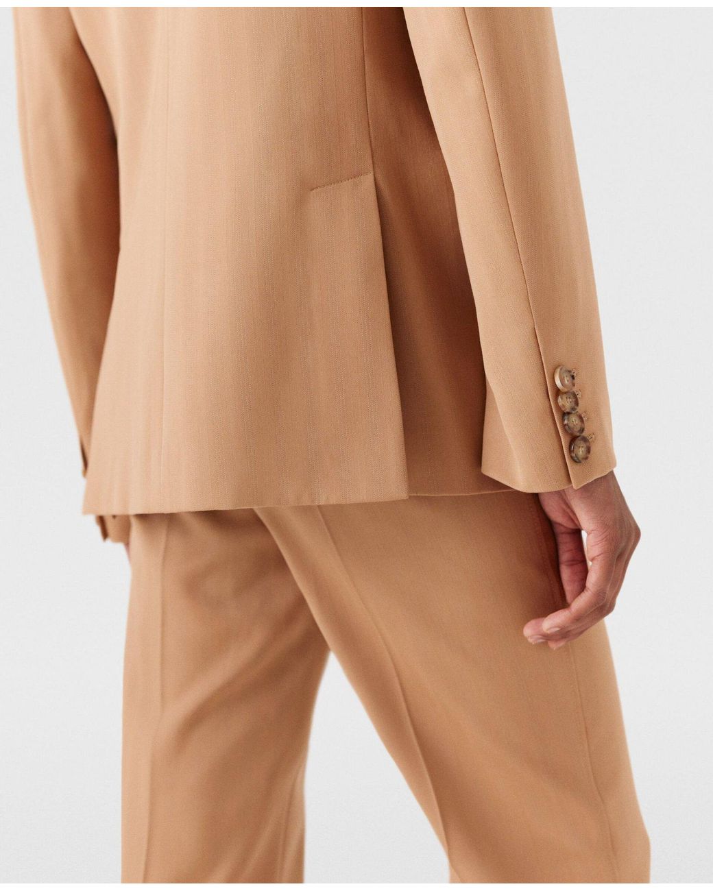 Stella McCartney Natural Low-Rise Striped Trousers