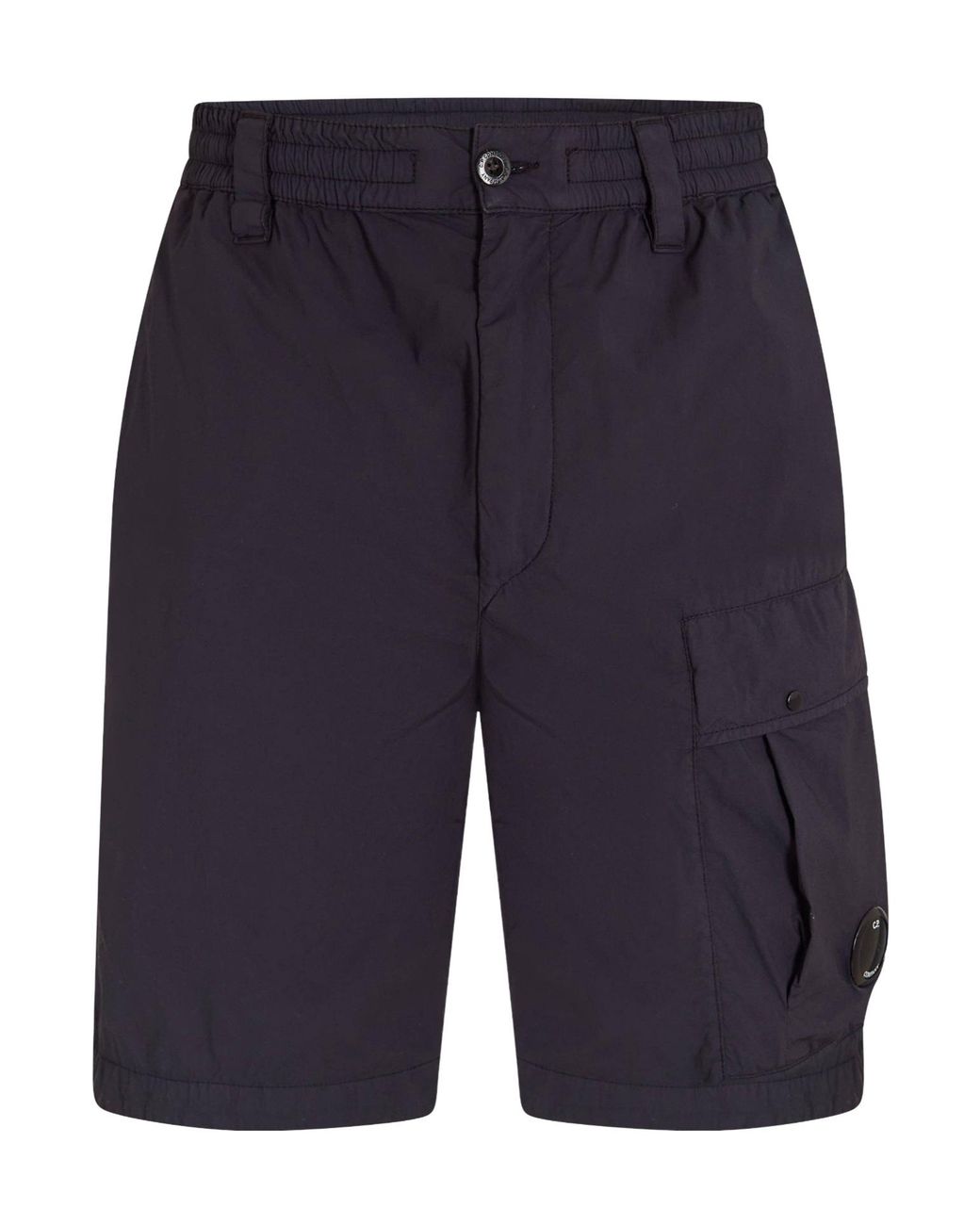 C P Company Black Versatile Minimalist Cargo Shorts for men