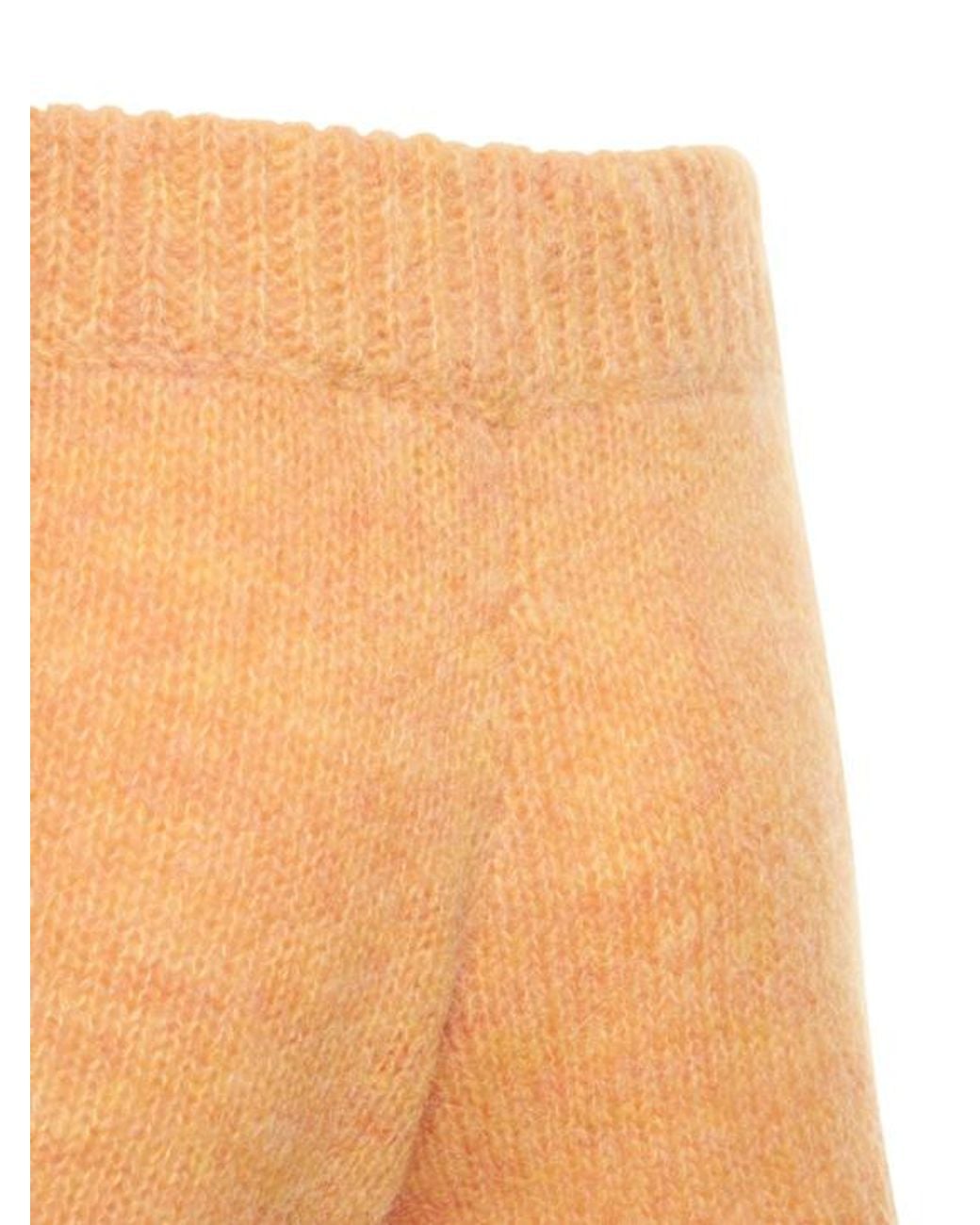 ROTATE BIRGER CHRISTENSEN Orange Susanna Wool Blend Knit Shorts