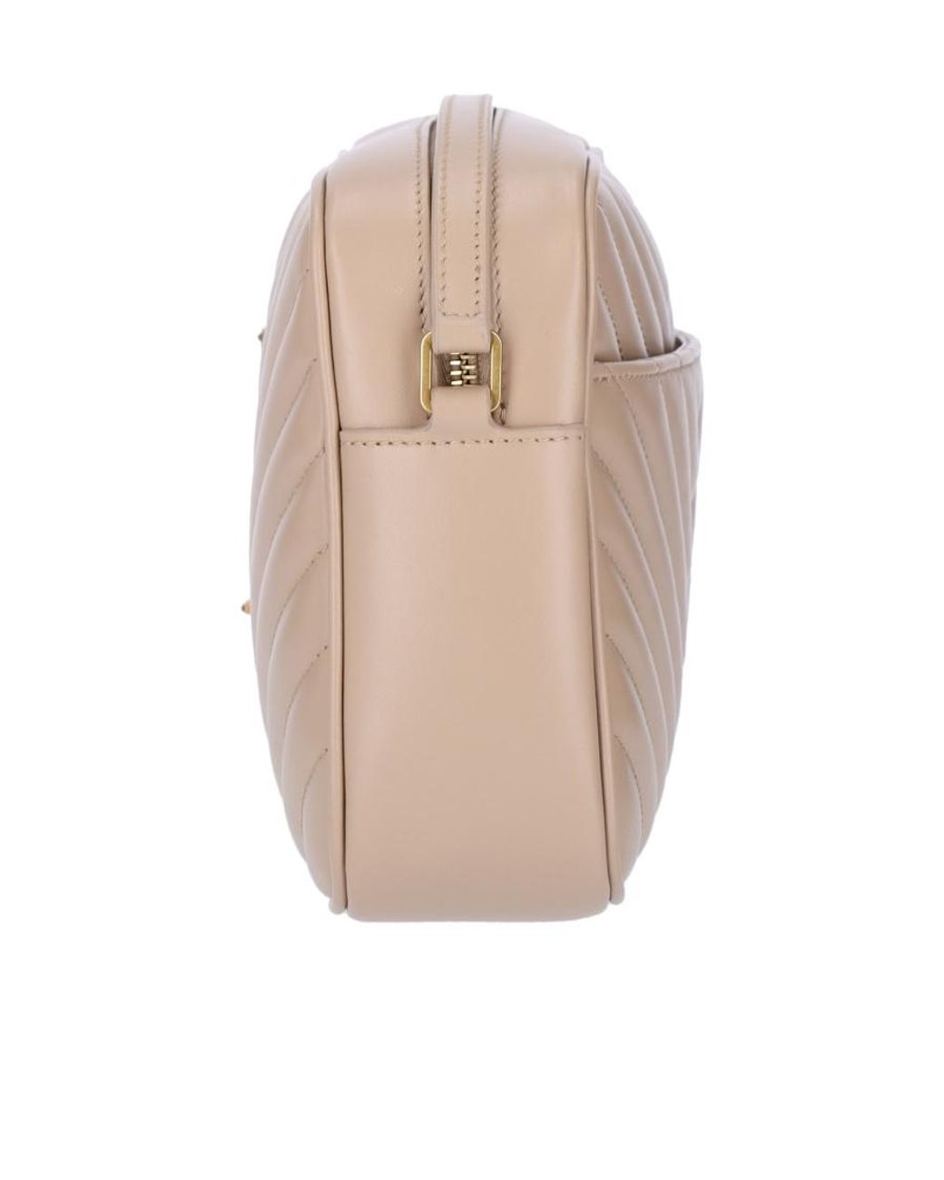 Saint Laurent Natural Lou Zip-Up Quilted Crossbody Bag