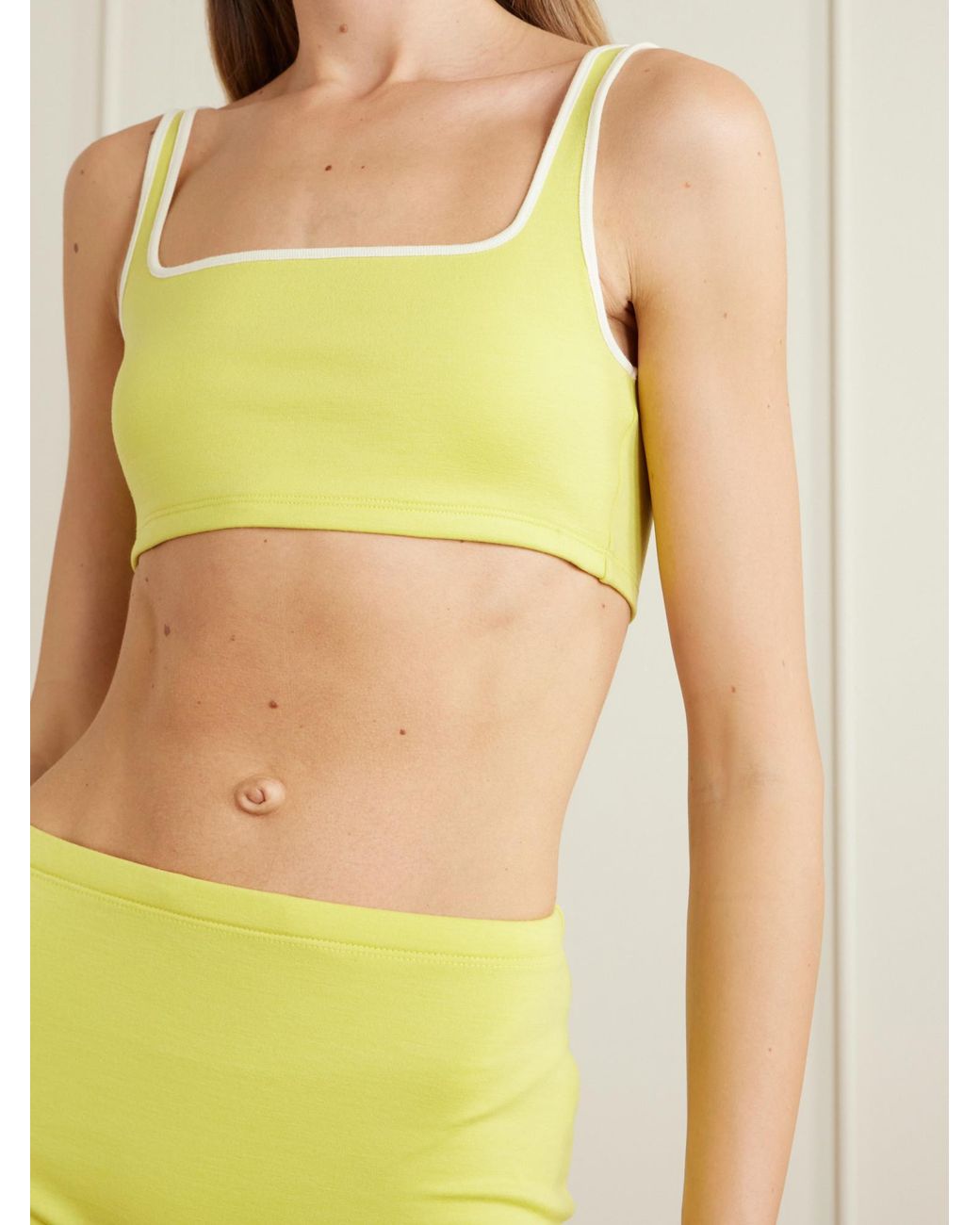 Auralee Yellow Wool-Blend Jersey Bikini