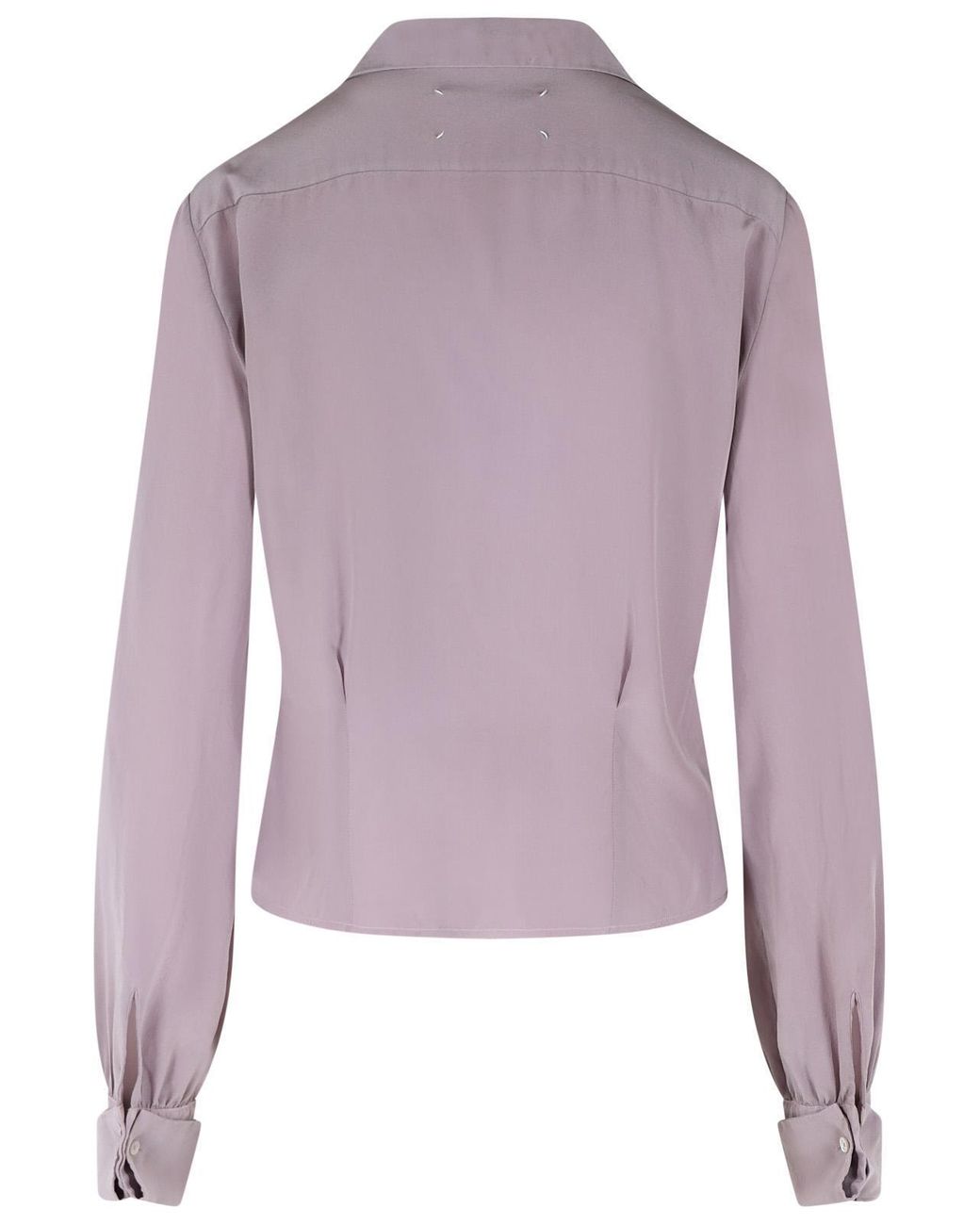 Maison Margiela Purple Long-Sleeved Satin Shirt