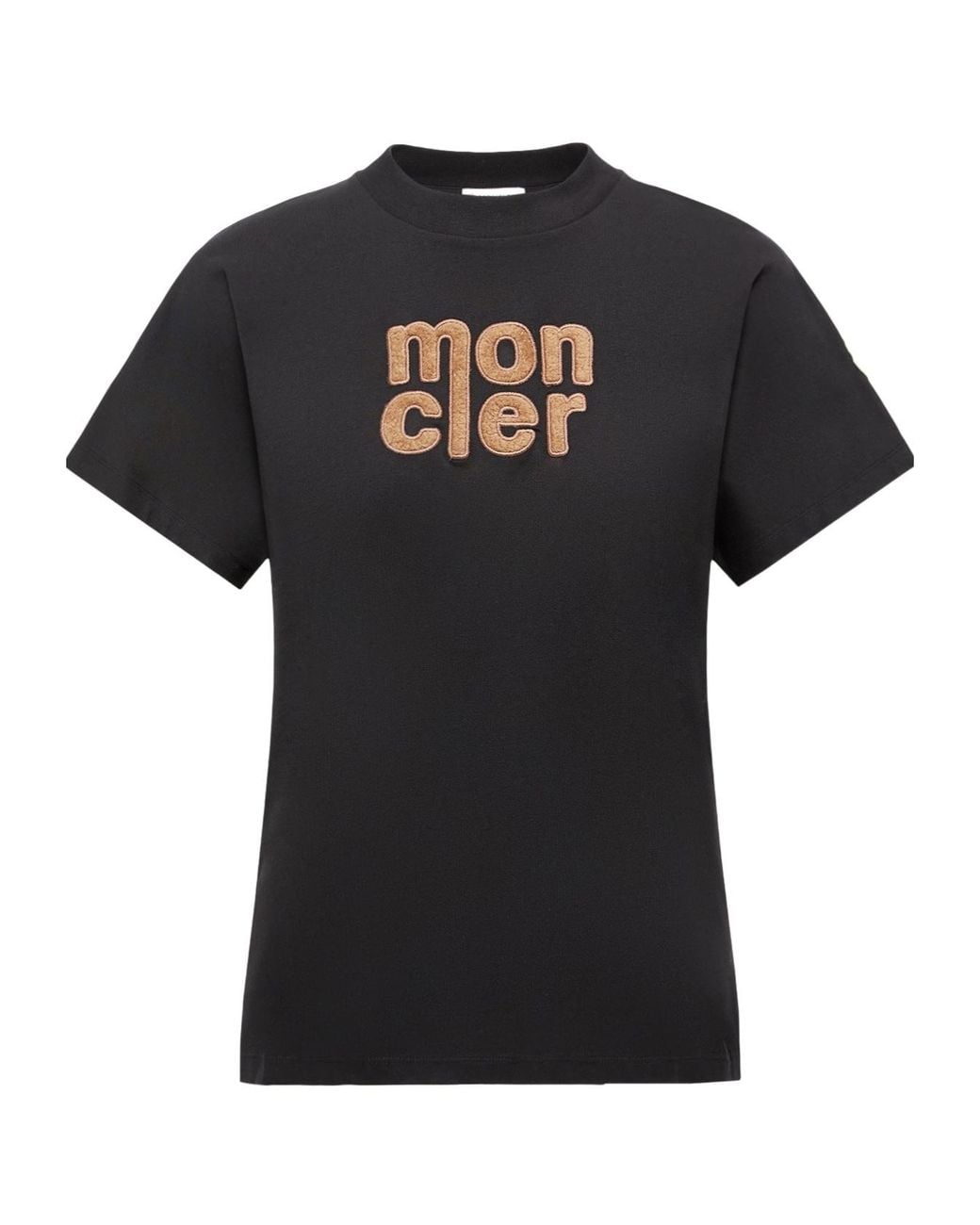 Moncler Black Logo Embroidered Crewneck T-Shirt