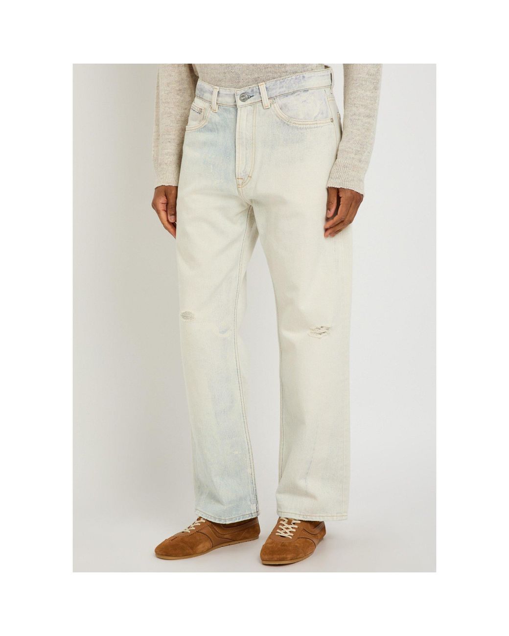 Our Legacy Natural Graduated Distressed Straight-Leg Jeans for men