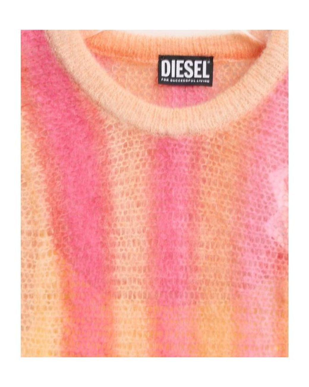 DIESEL Pink Striped-Knit Bodycon Dress