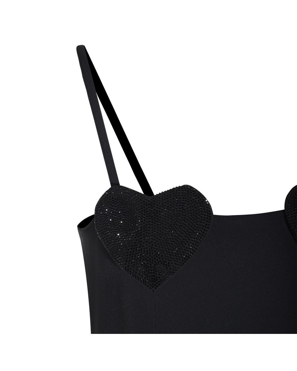 Blumarine Black Heart Sequin Dress With Thin Straps