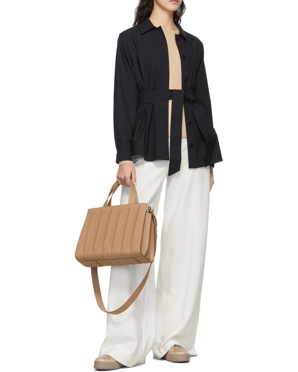 Max Mara Natural Round-Neck And Long-Sleeved Sweater