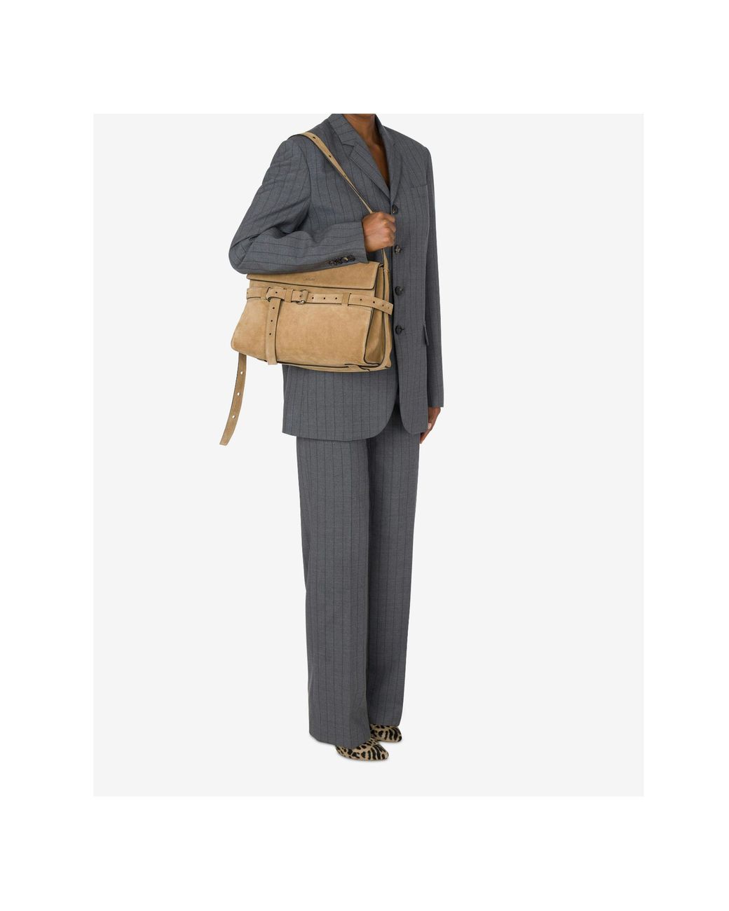 Moschino Metallic Tie Me Buckle Detailed Shoulder Bag