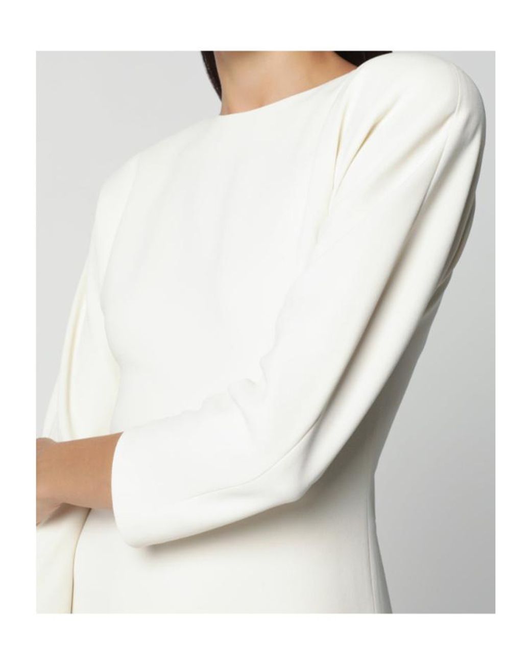 ANDAMANE White Fitted Midi Dress