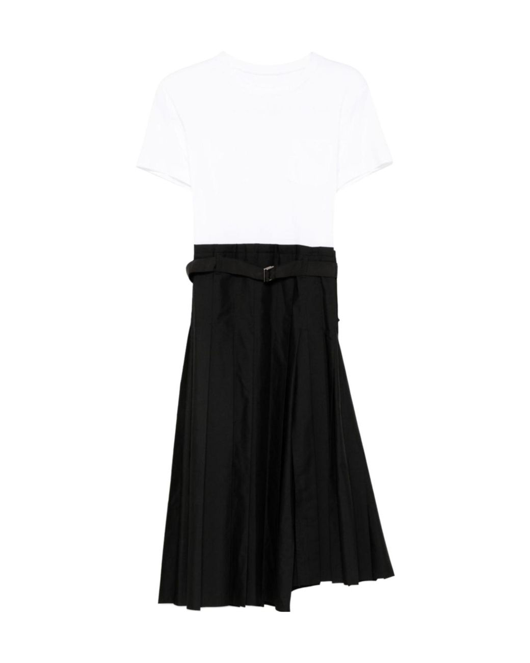 Sacai Black Pleat Detailing Dress