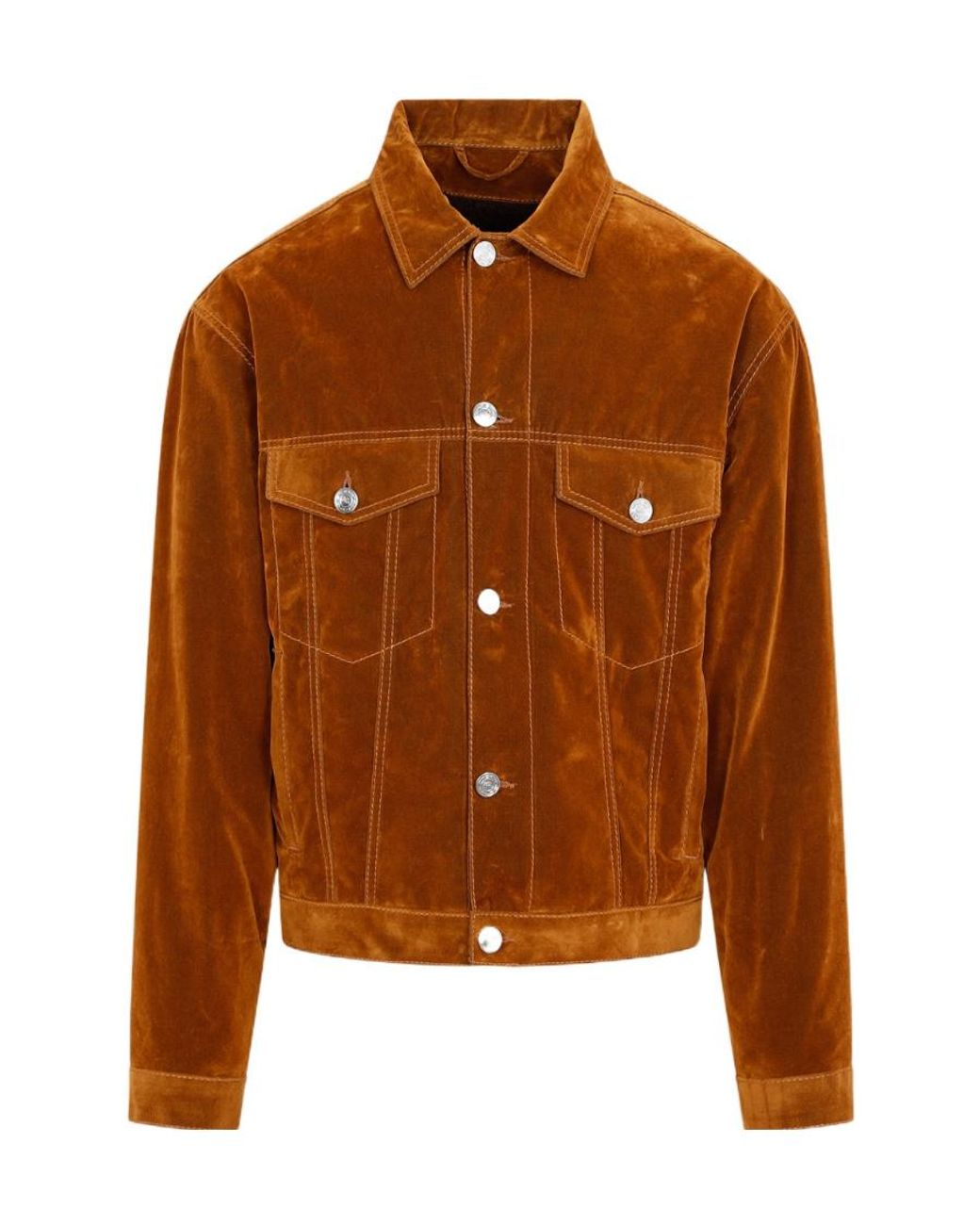 Etro Brown Logo-Embroidered Buttoned Velvet Jacket for men