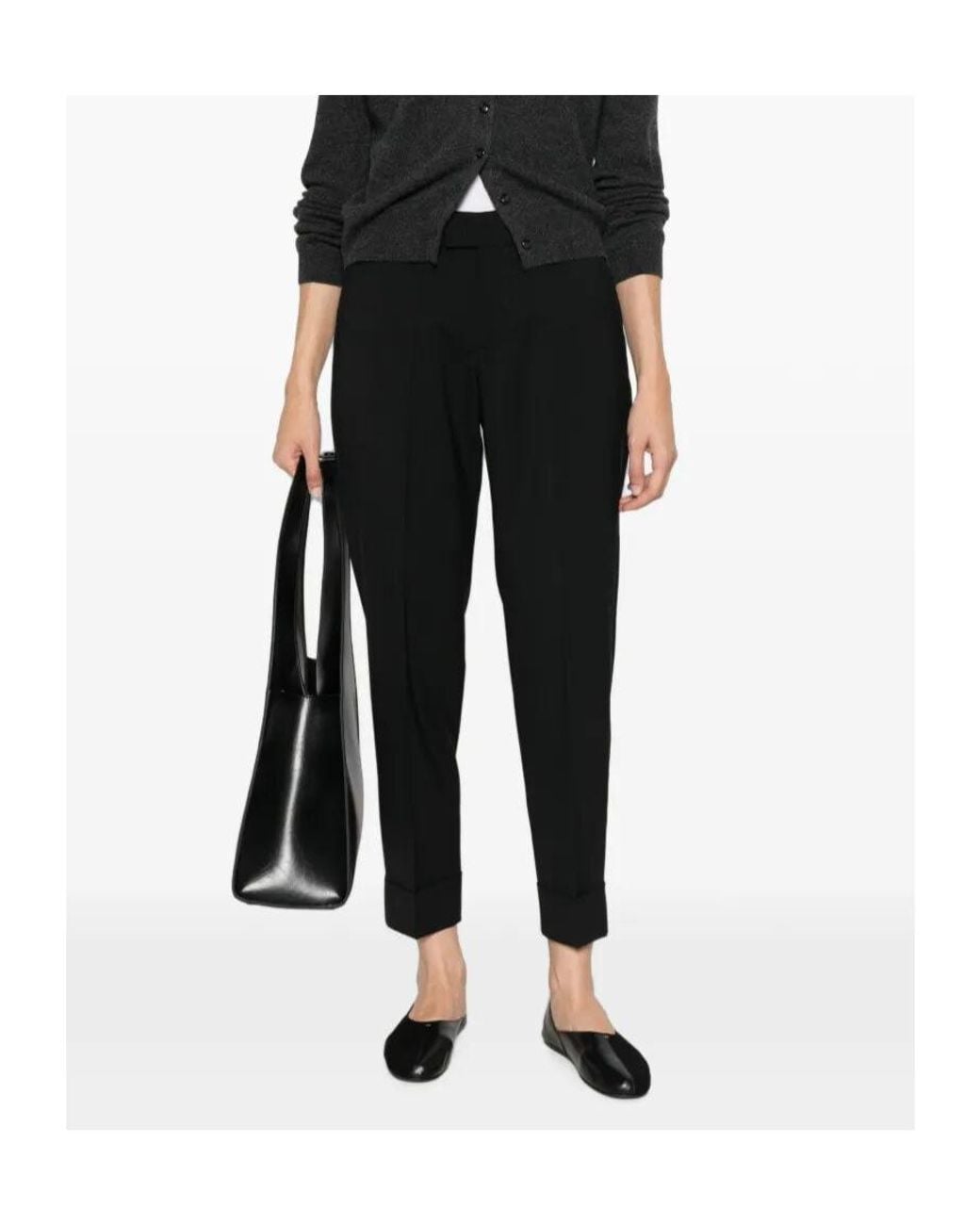 Berwich Black Turn-Up Cuff Trousers