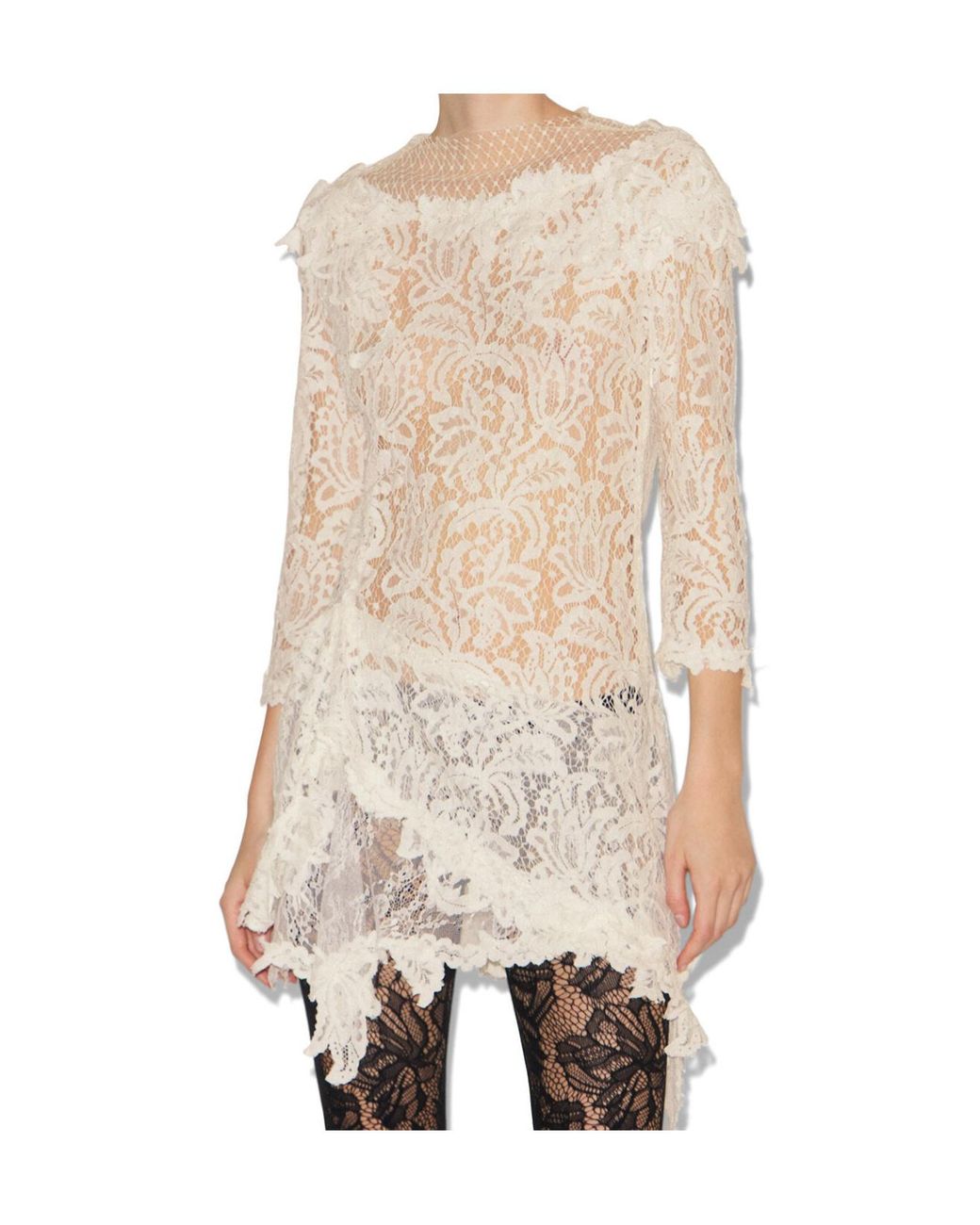 Isabel Marant White Rubiana Lace-Detailed Midi Dress