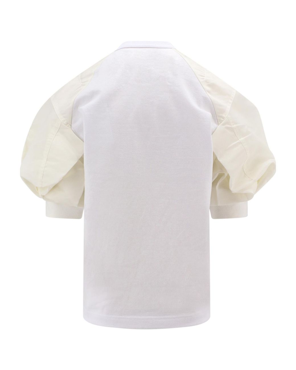 Sacai White Crewneck Puff-Sleeved T-Shirt