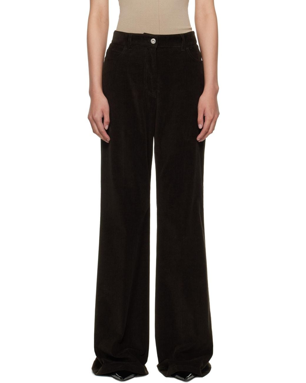 Ferragamo Black Ferragamo Flared Cords Trousers