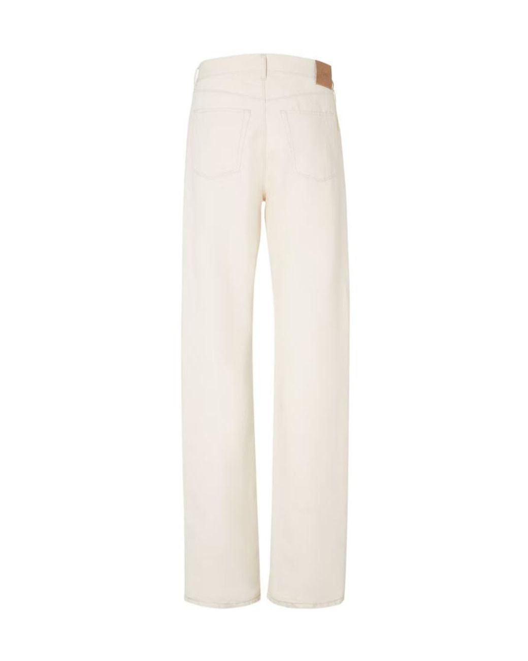 Fendi White Ivory Washed Denim Trousers for men