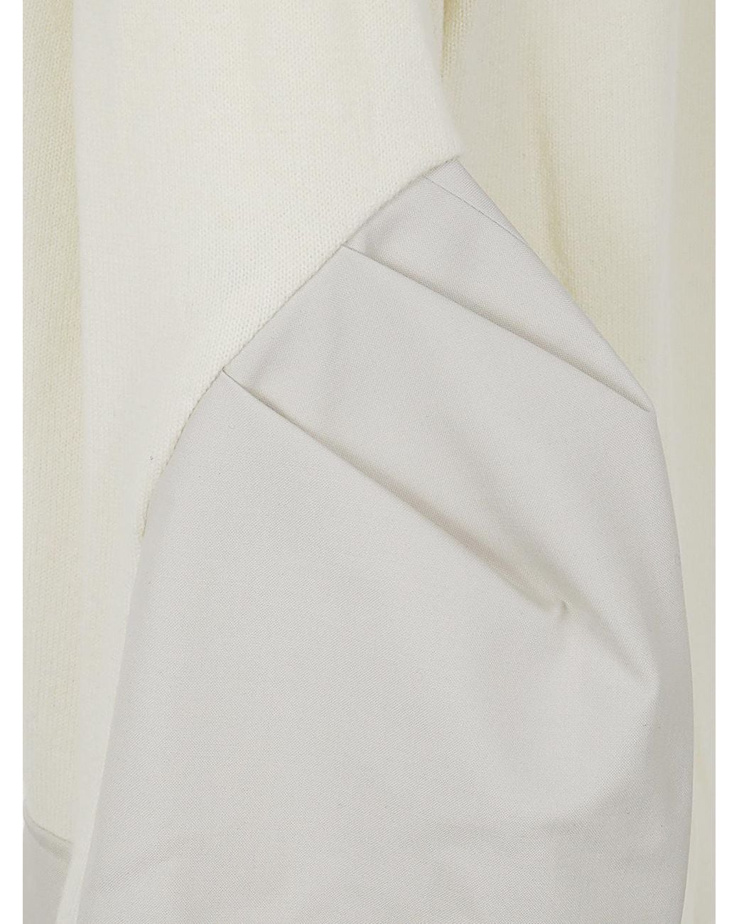 Sacai White Panelled Single-Breasted Cardigan