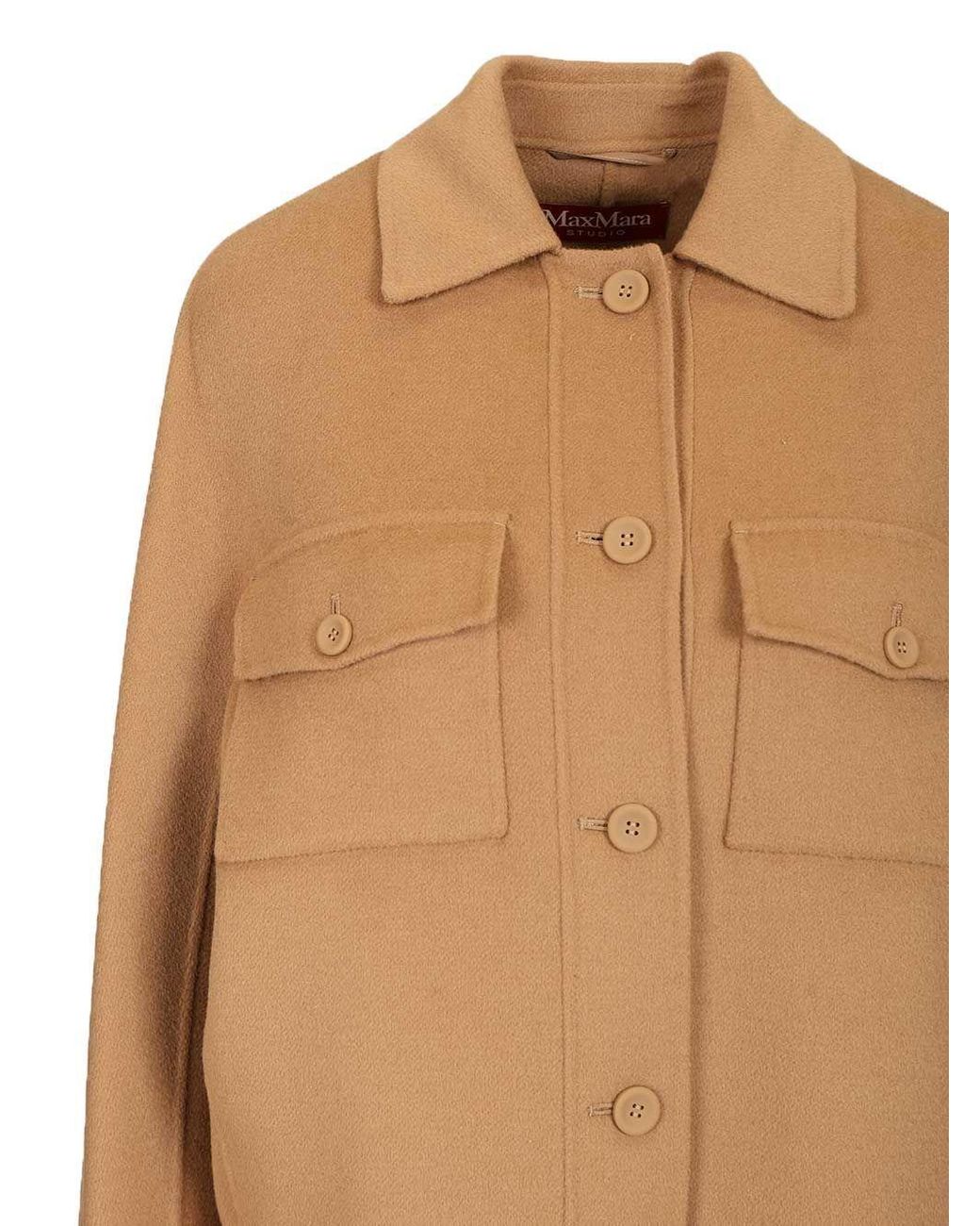 Max Mara Brown Studio Fiero Button-Up Jacket
